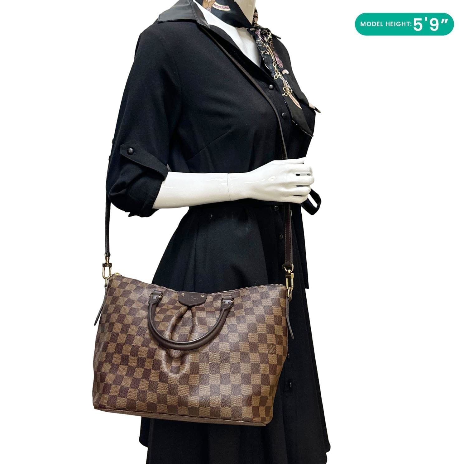 LOUIS VUITTON Siena MM Damier Ebene Shoulder Bag Brown