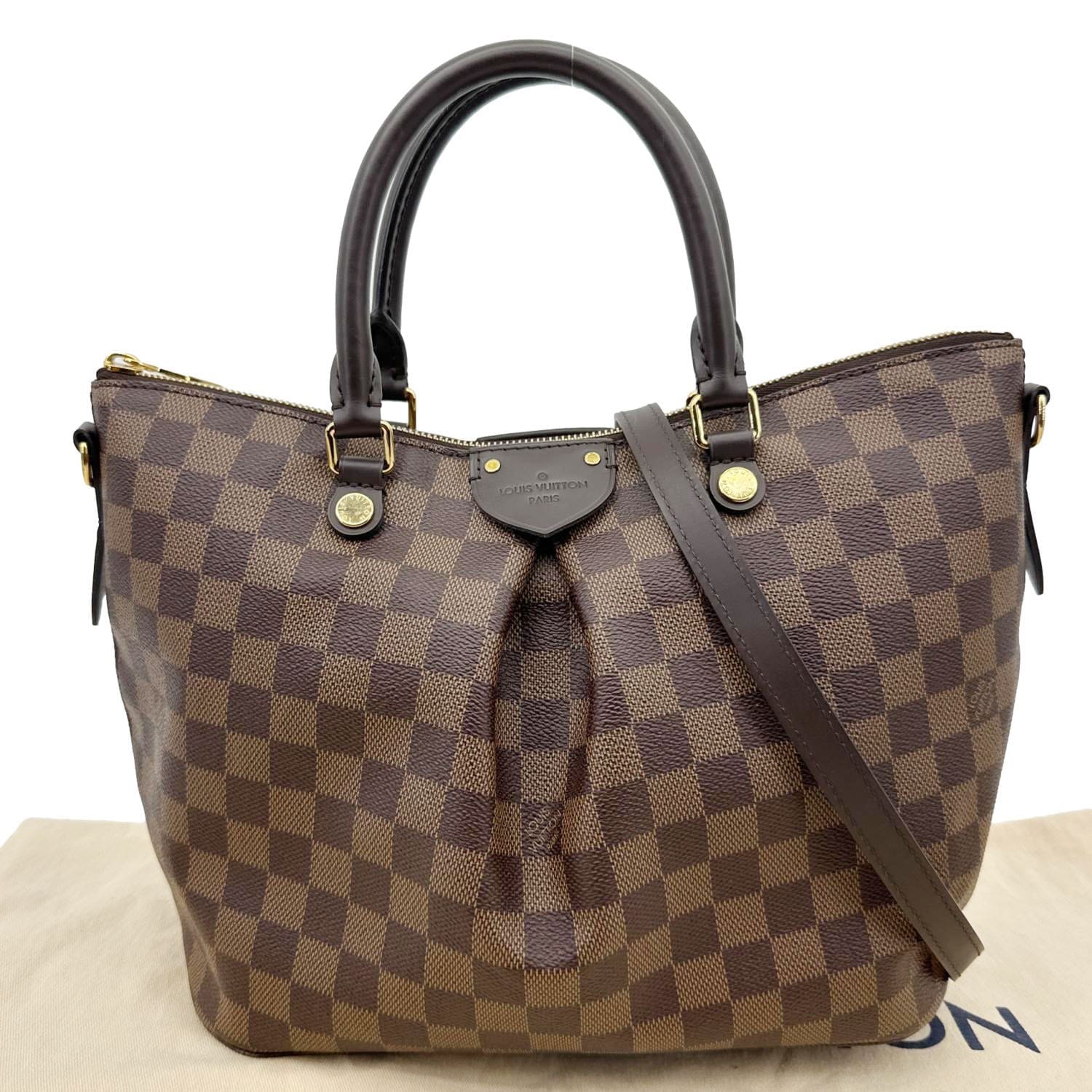 LOUIS VUITTON Siena MM Damier Ebene Shoulder Bag Brown