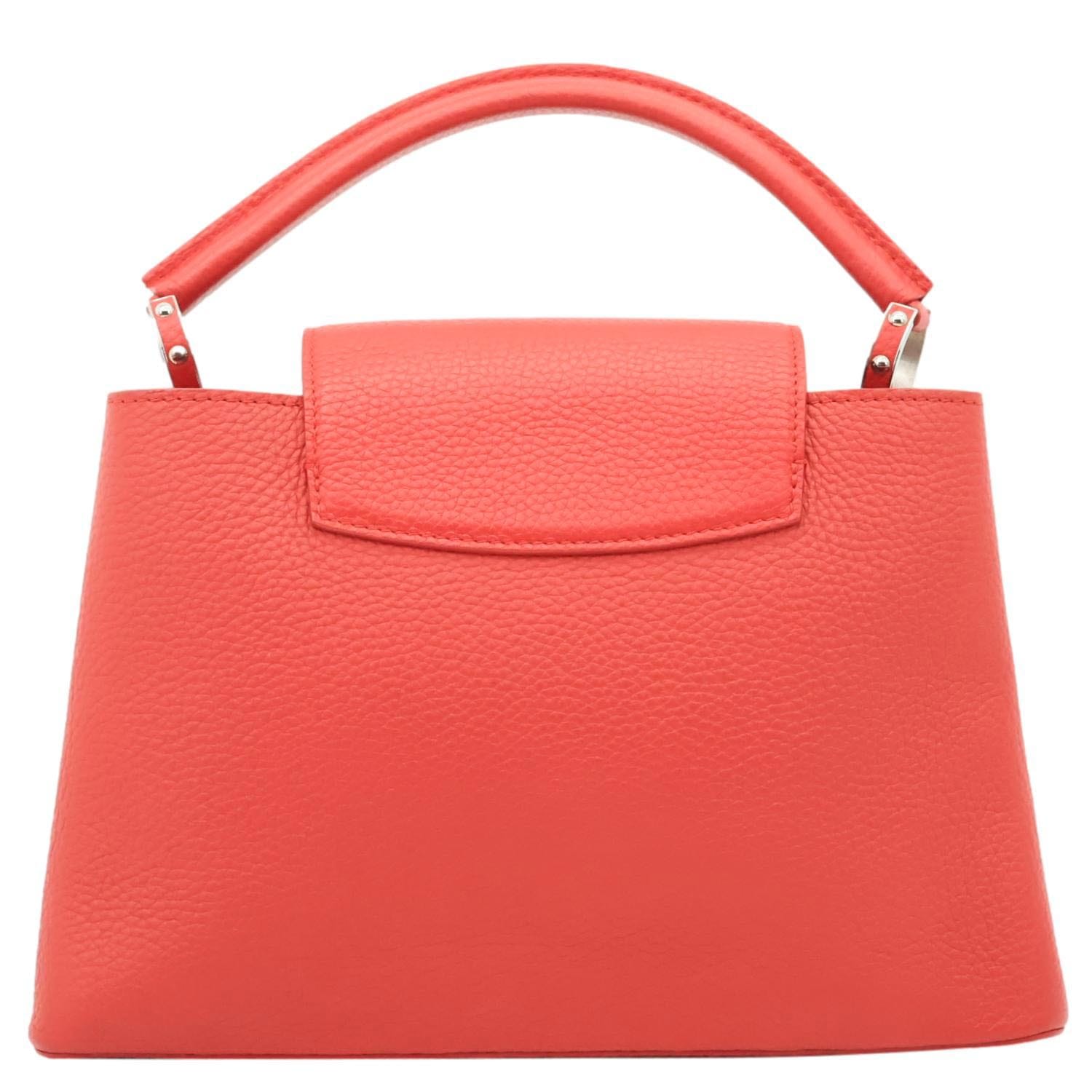 LOUIS VUITTON Capucines PM Taurillon Leather Shoulder Bag Red