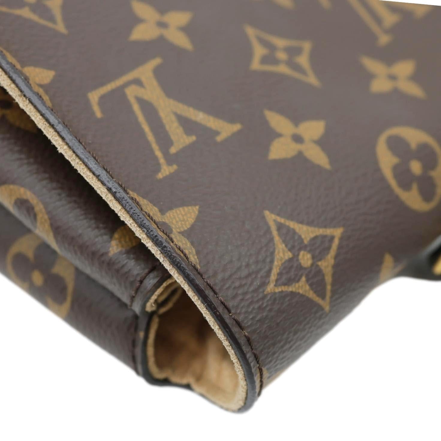 LOUIS VUITTON Marignan Python Monogram Canvas Shoulder Bag Brown