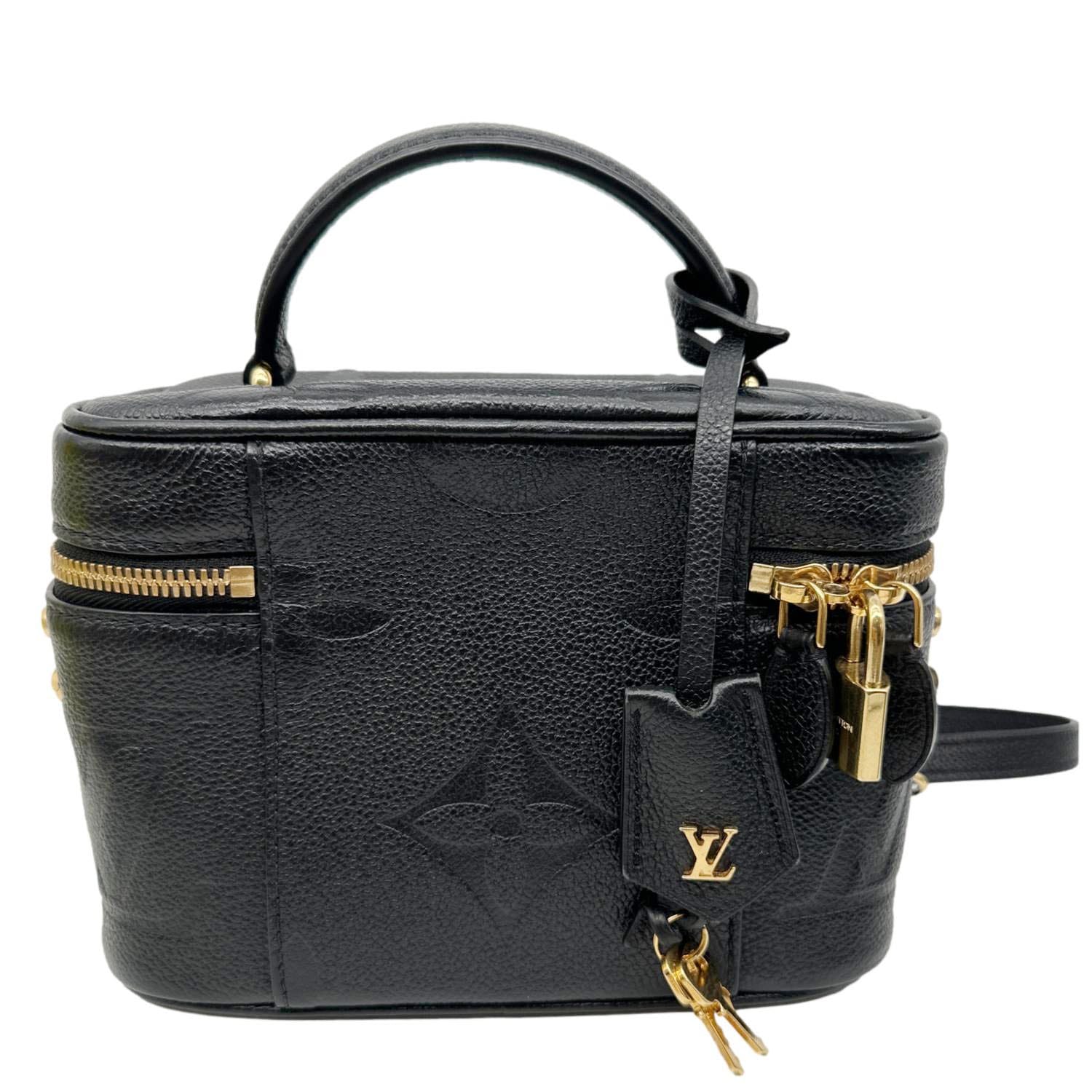 LOUIS VUITTON Vanity Monogram Empreinte Leather Shoulder Bag Black