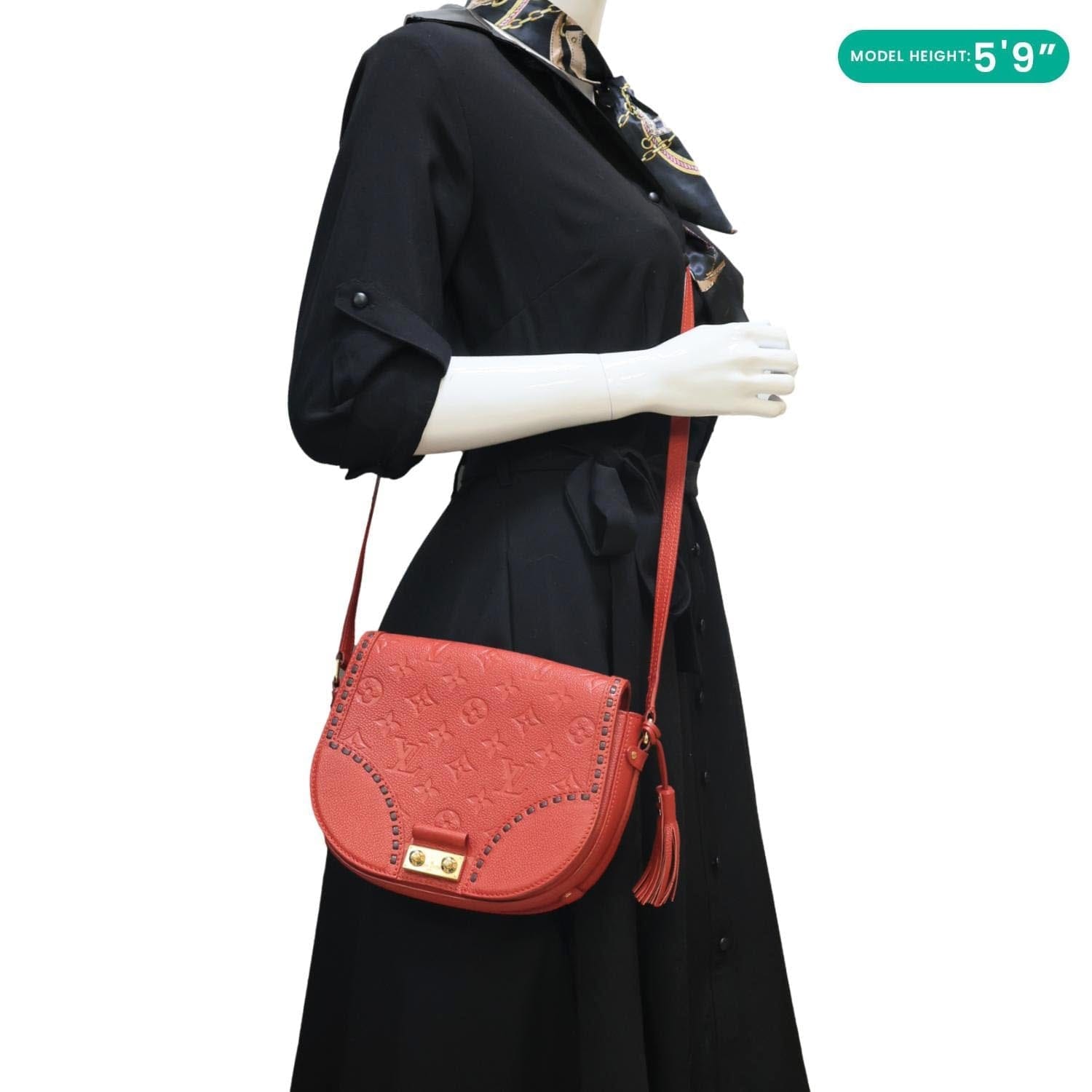 LOUIS VUITTON Junot Monogram Empreinte Leather Shoulder Bag Cherry