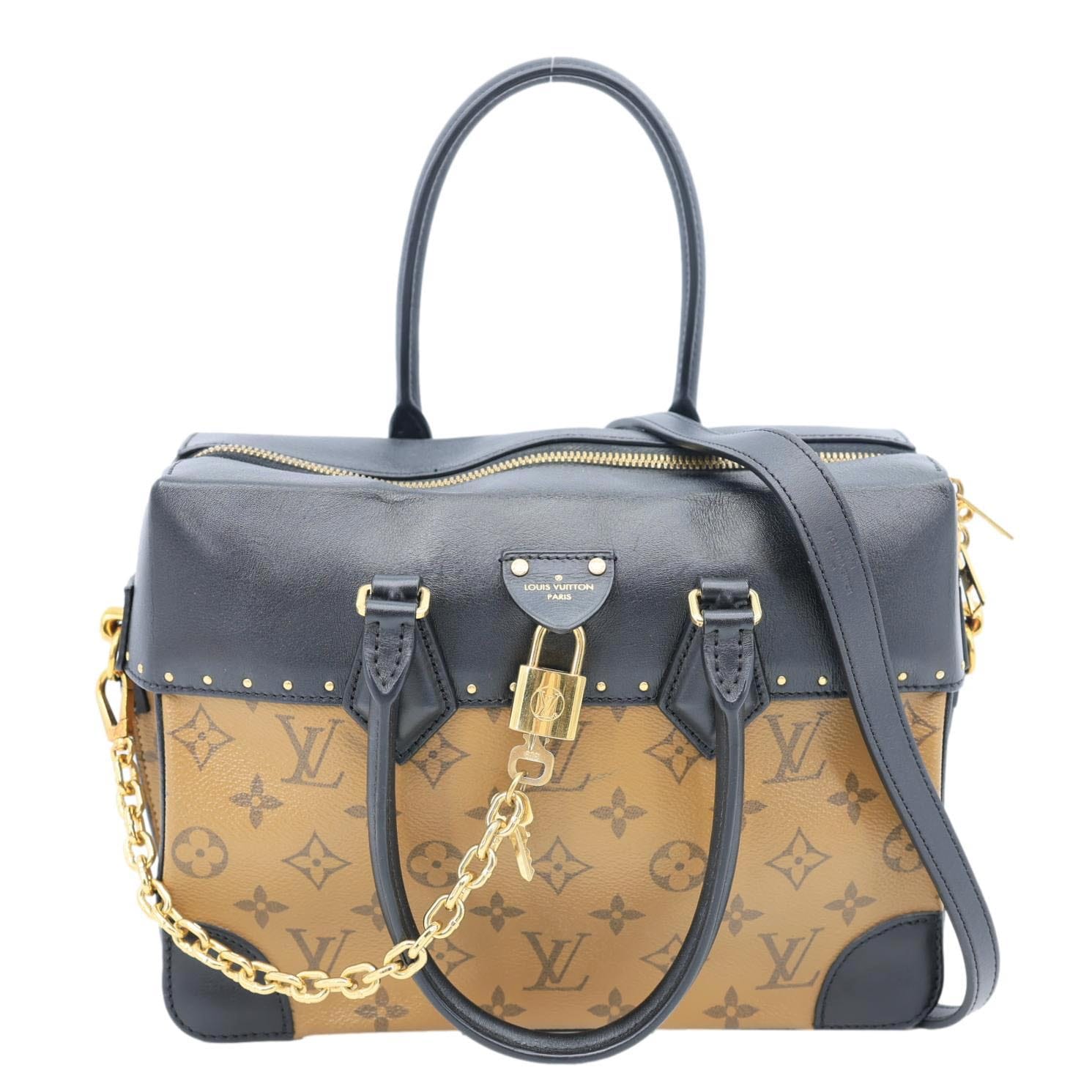 LOUIS VUITTON City Malle MM Reverse Monogram Shoulder Bag Black