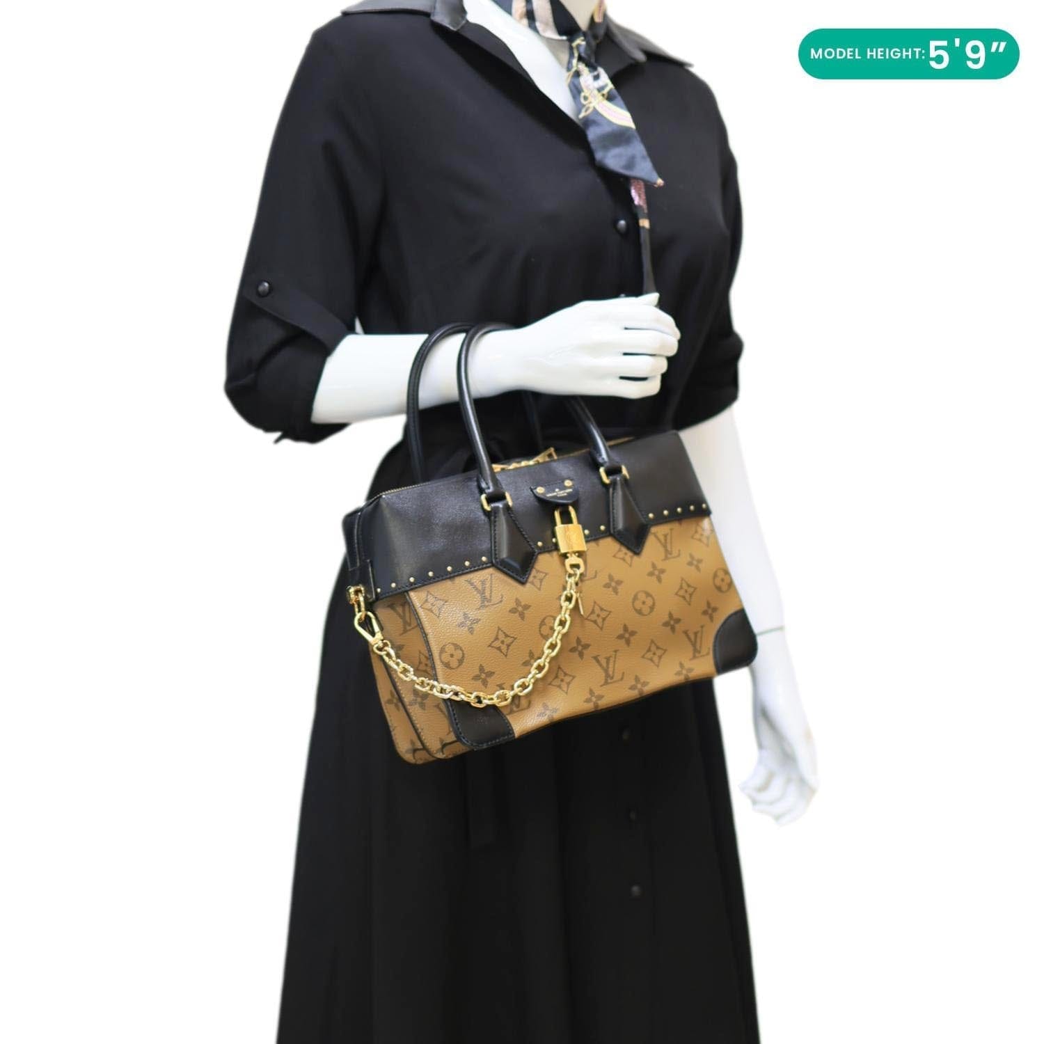LOUIS VUITTON City Malle MM Reverse Monogram Shoulder Bag Black