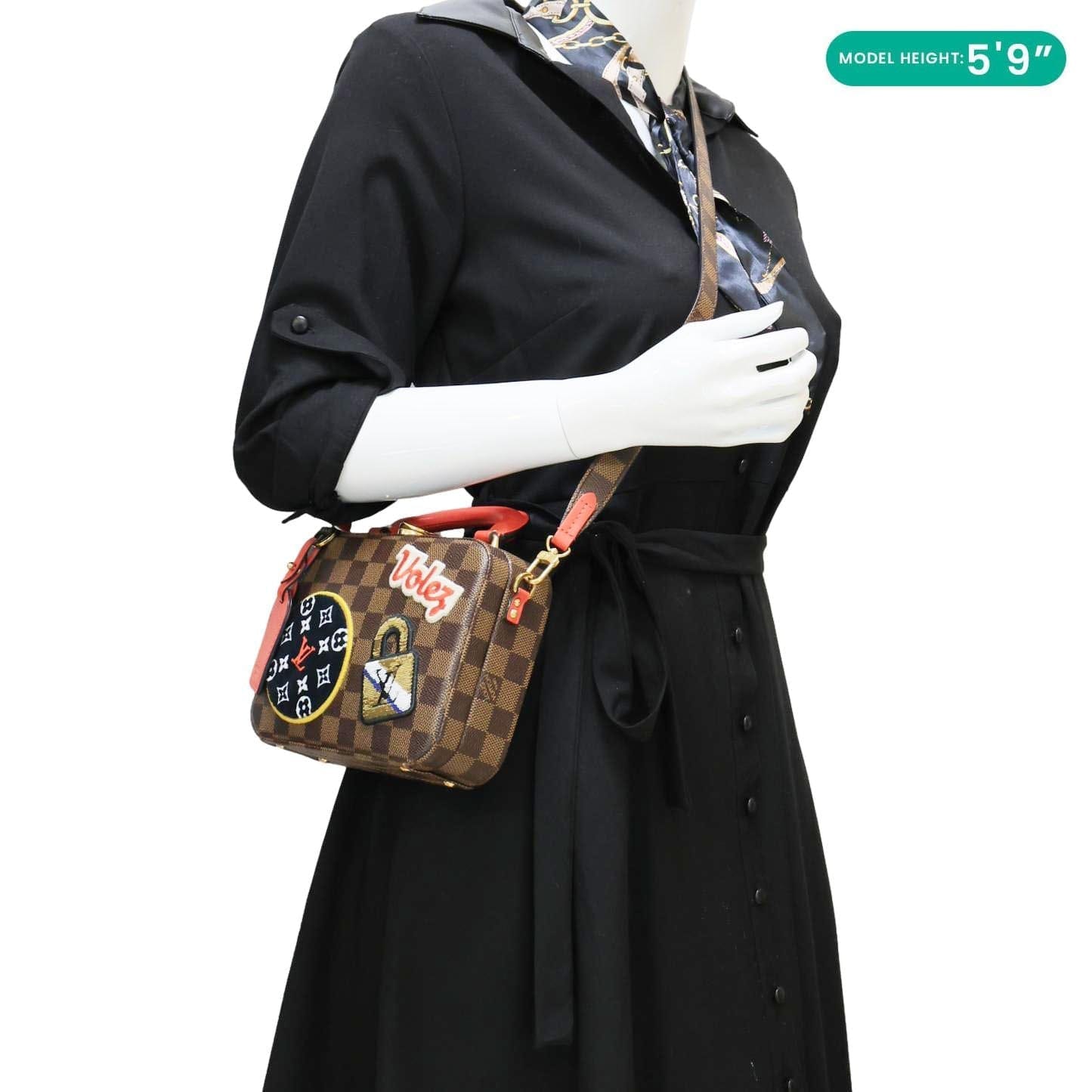 LOUIS VUITTON Stories Box Patches Damier Ebene Shoulder Bag Brown