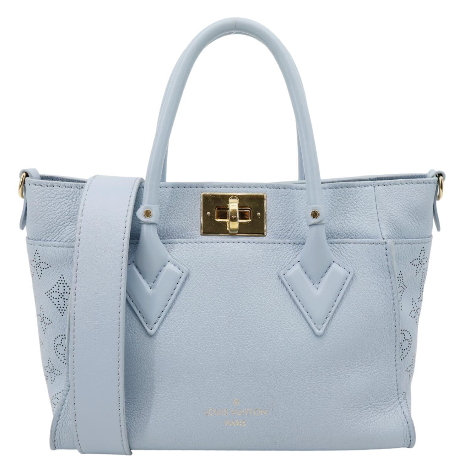LOUIS VUITTON On My Side PM Monogram Mahina Leather Shoulder Bag Blue