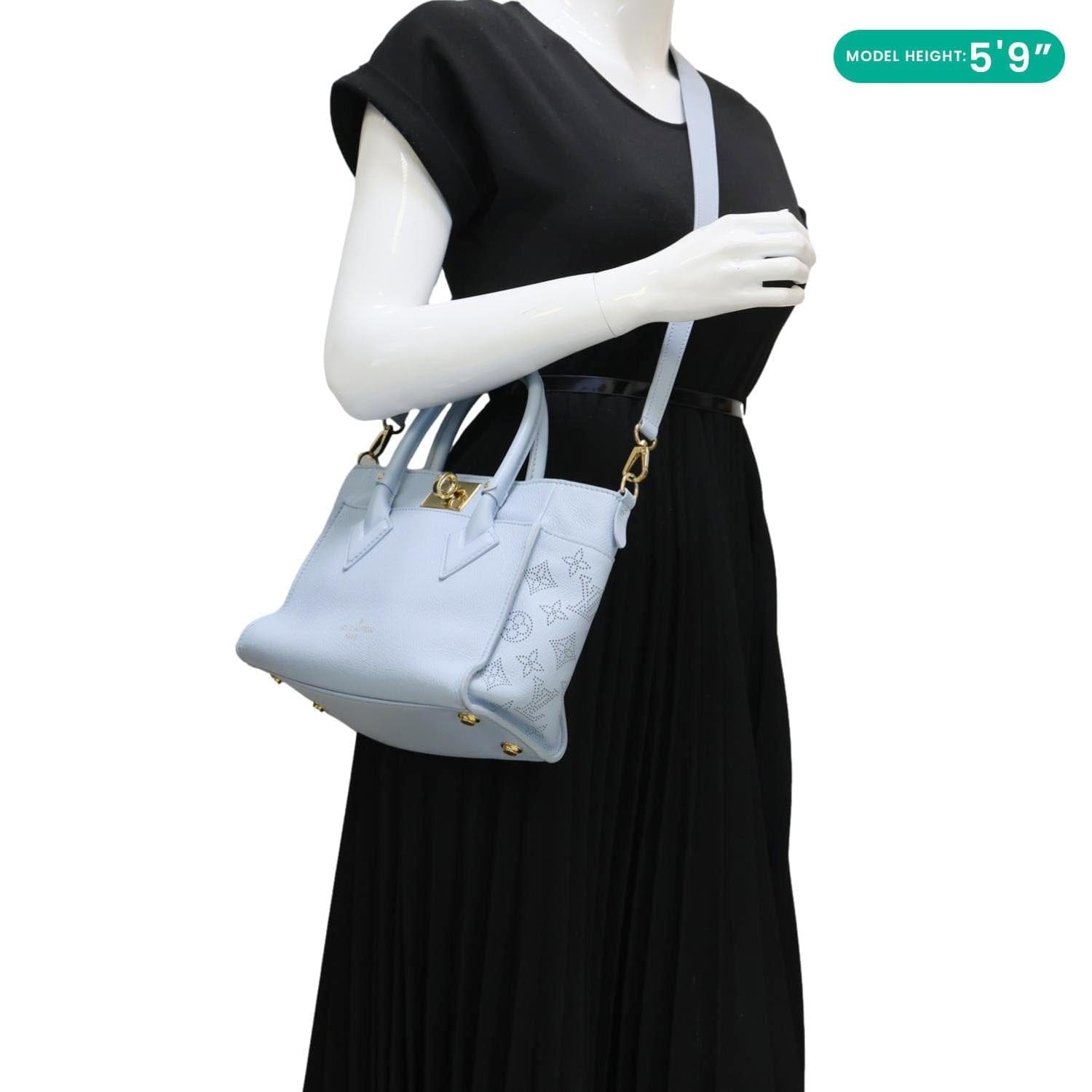 LOUIS VUITTON On My Side PM Monogram Mahina Leather Shoulder Bag Blue