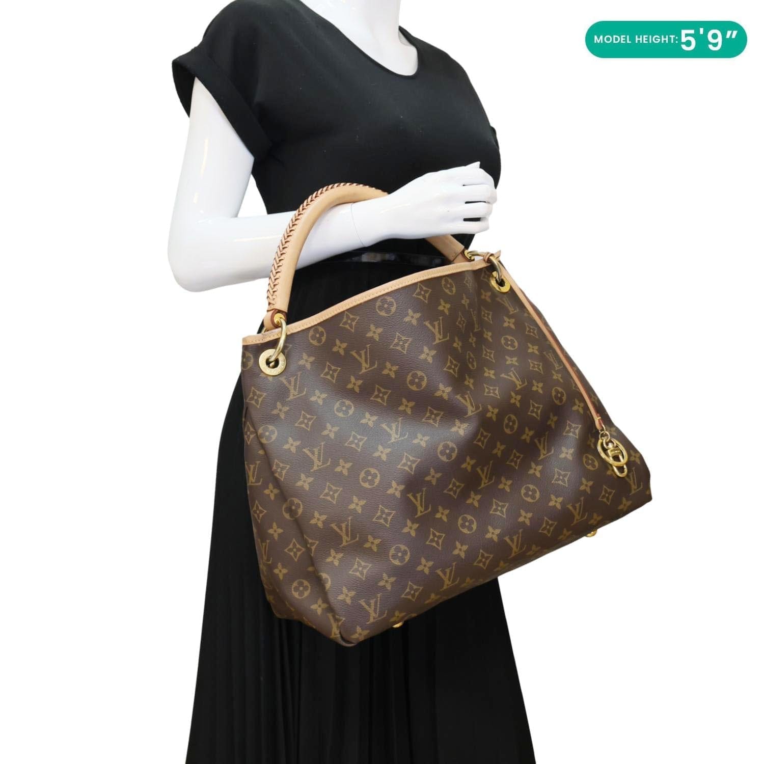 LOUIS VUITTON Artsy MM NM Monogram Canvas Shoulder Bag Brown