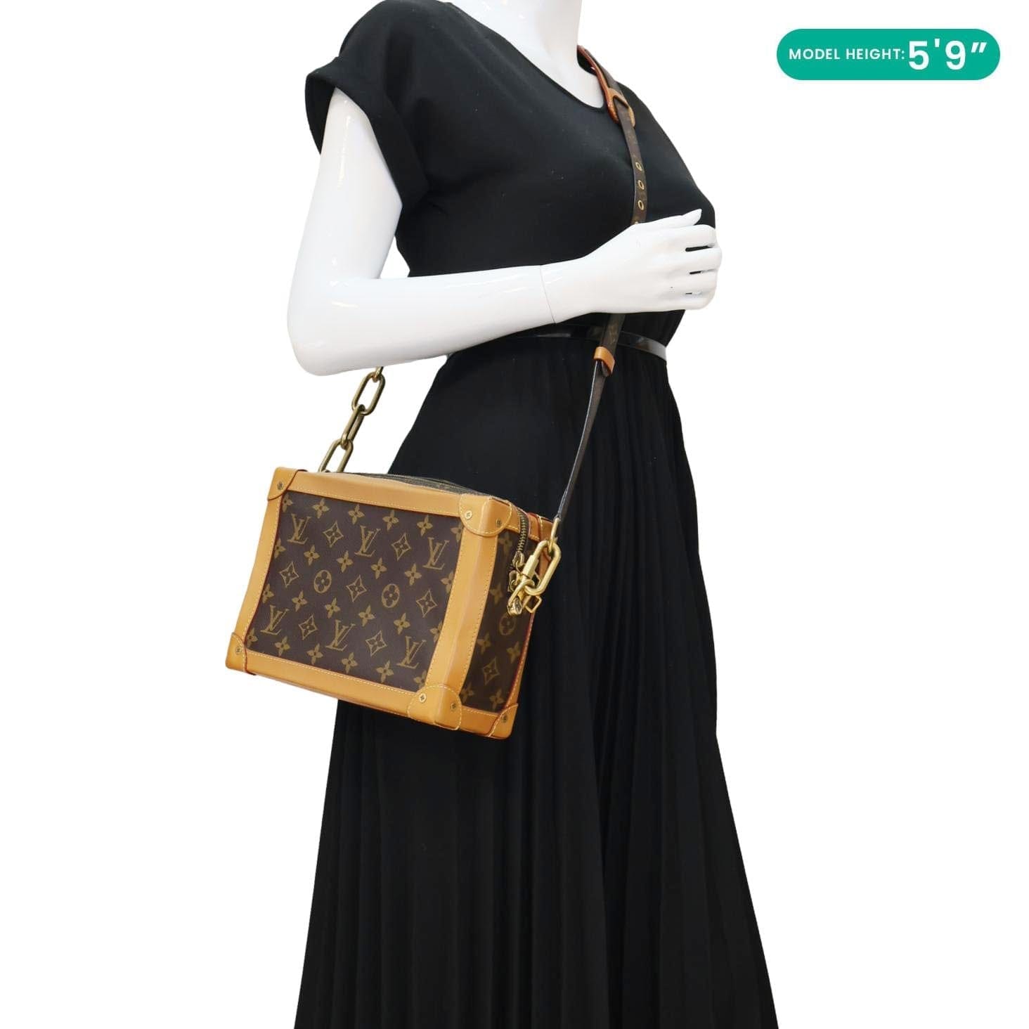 LOUIS VUITTON Soft Trunk Monogram Canvas Shoulder Bag Brown