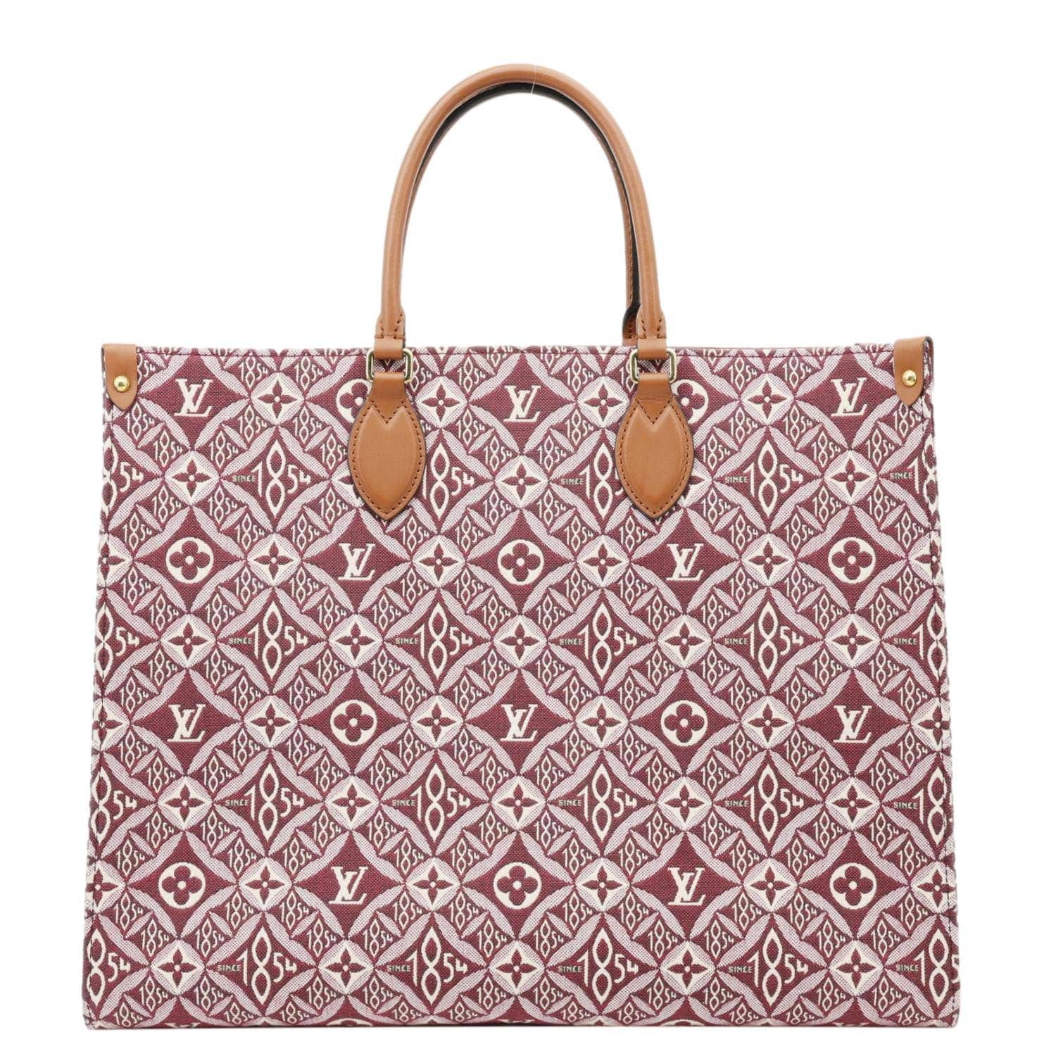 LOUIS VUITTON Since 1854 Onthego GM Jacquard Shoulder Bag Red