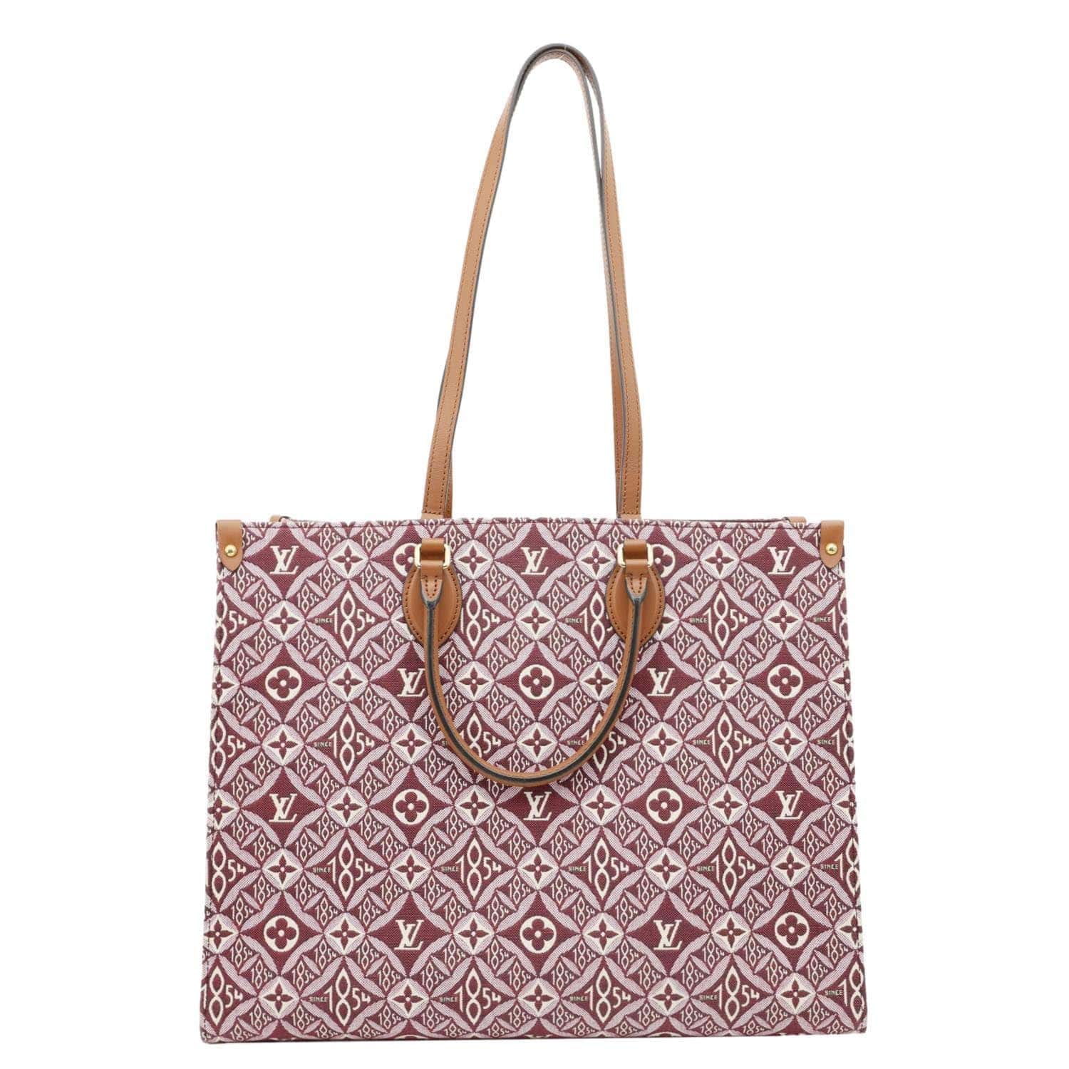 LOUIS VUITTON Since 1854 Onthego GM Jacquard Shoulder Bag Red