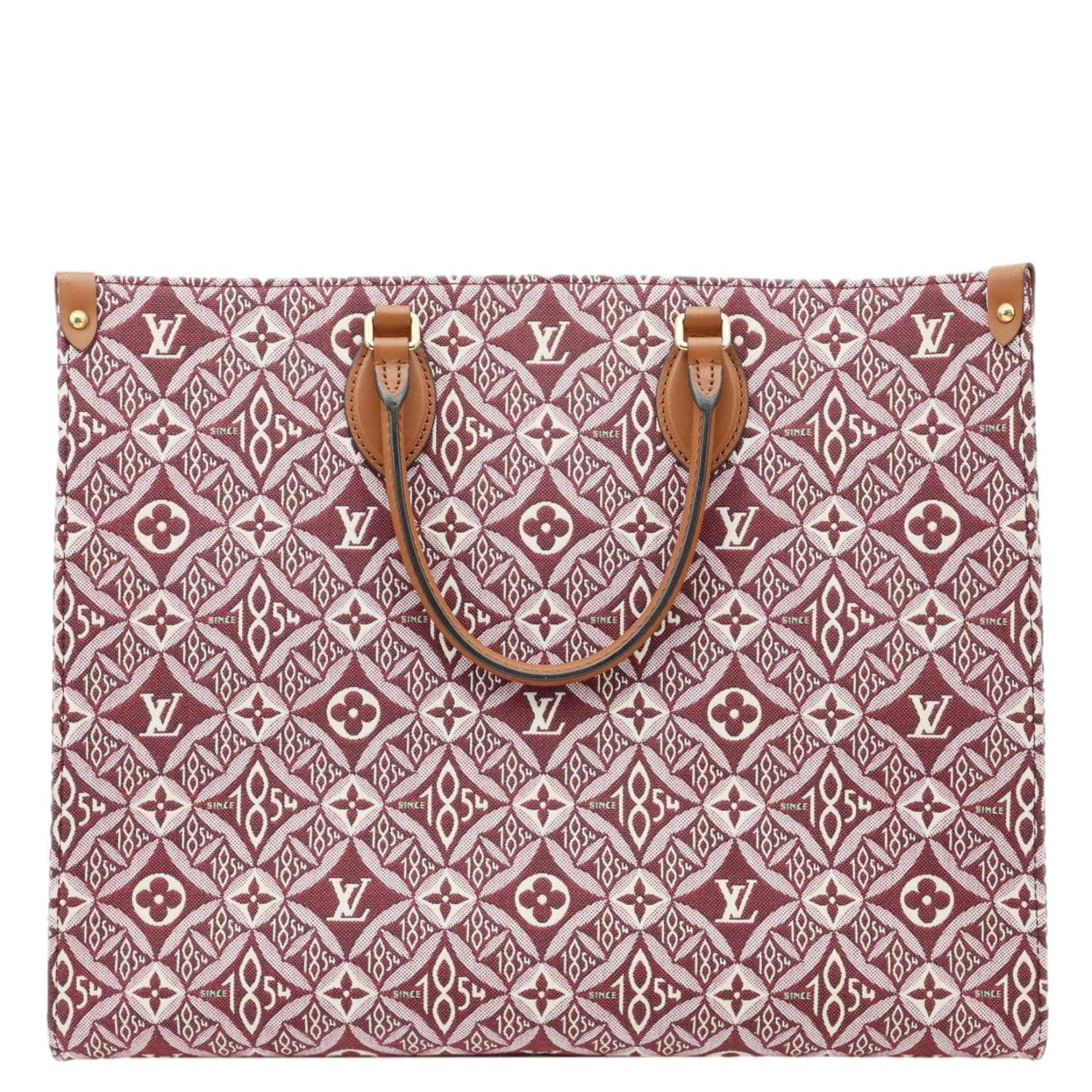 LOUIS VUITTON Since 1854 Onthego GM Jacquard Shoulder Bag Red