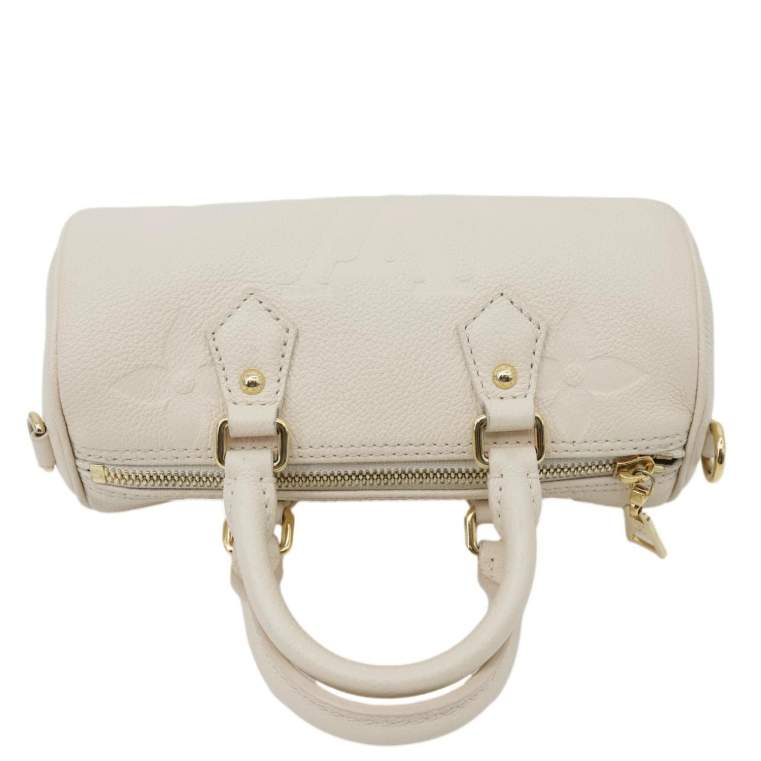 LOUIS VUITTON Papillon BB Monogram Empreinte Leather Shoulder Bag Off White