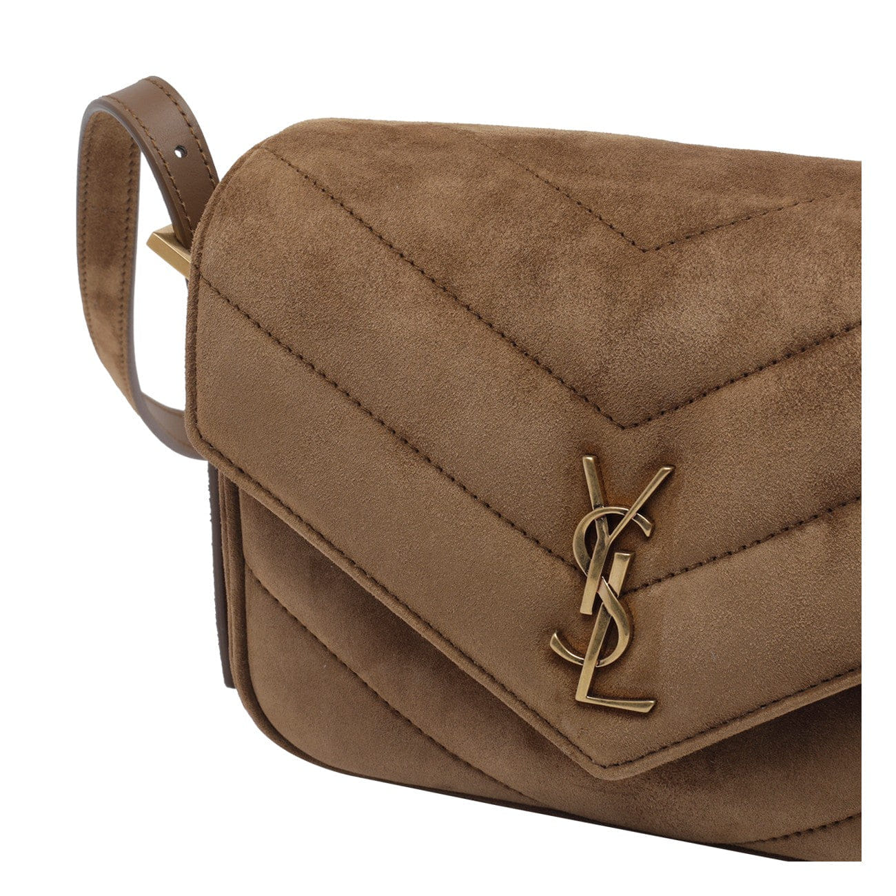 Saint Laurent Women Matelasse' Suede Loulou Toy Crossbody Bag