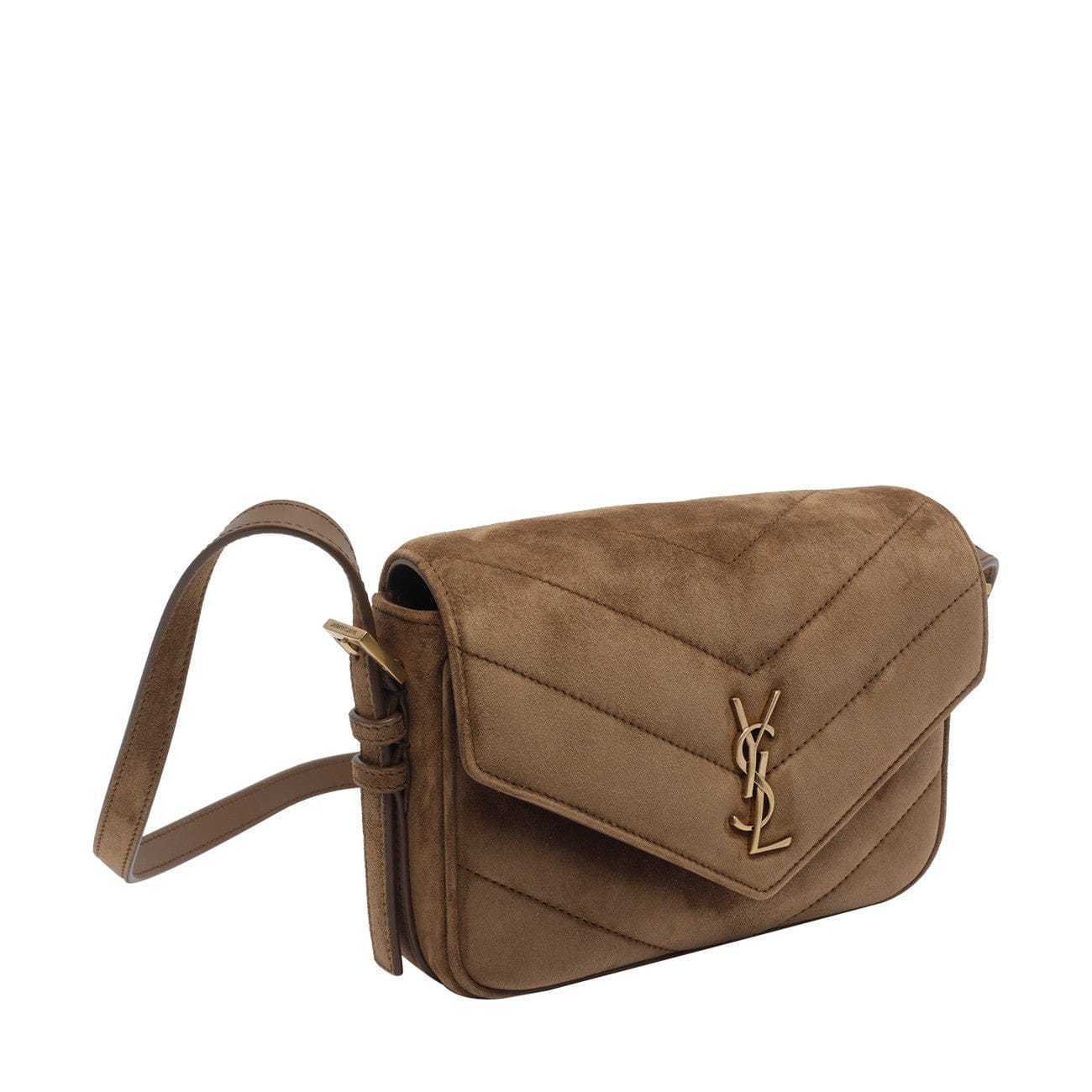 Saint Laurent Women Matelasse' Suede Loulou Toy Crossbody Bag