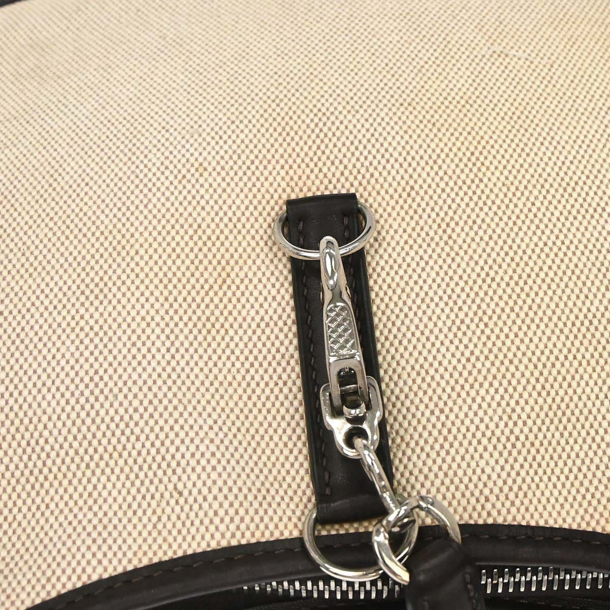 Hermes 2001 Beige Chocolat Toile H Box Calf Trim 31 Shoulder Bag