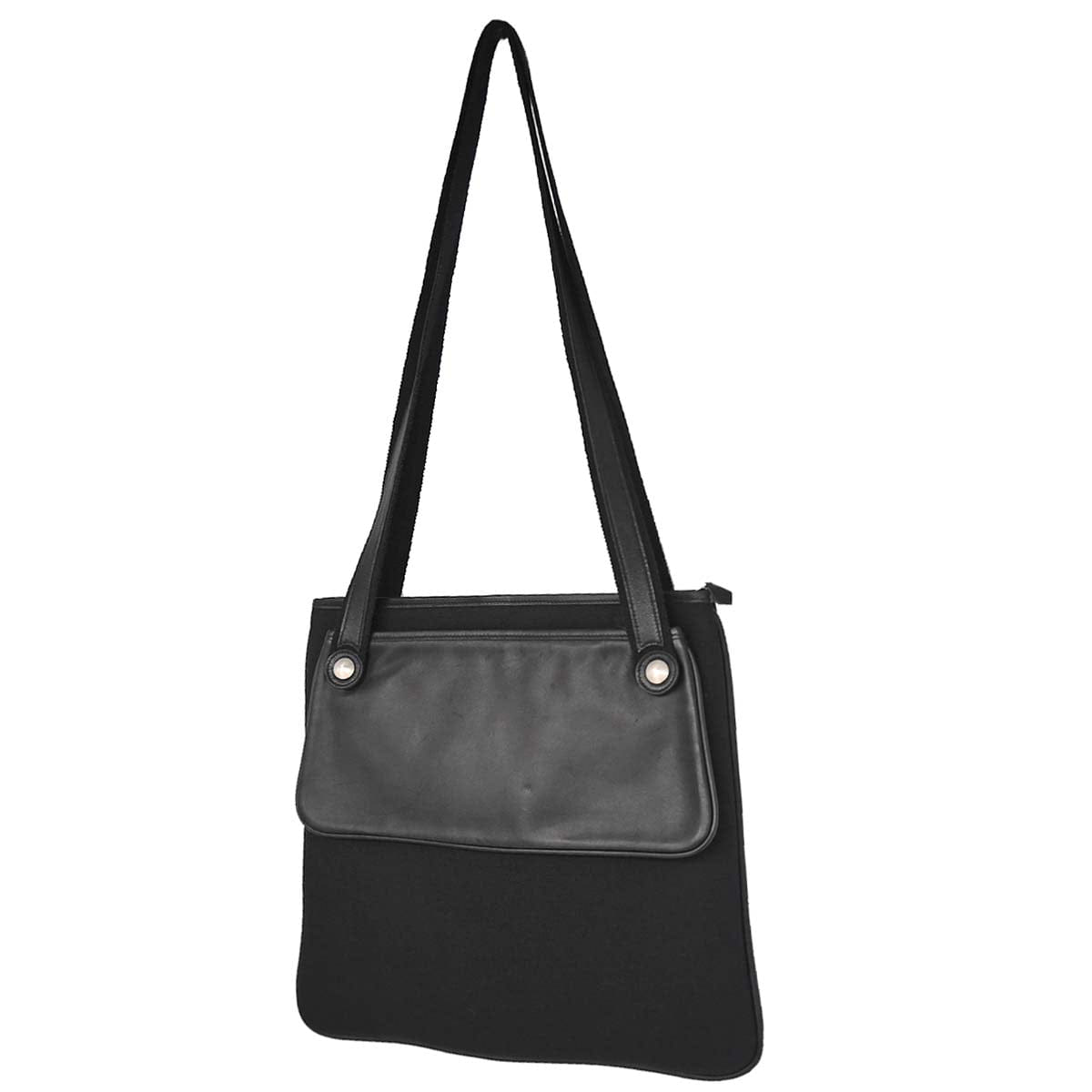 Hermes Black Swift Toile Officier Mrs. Hippie Shoulder Bag