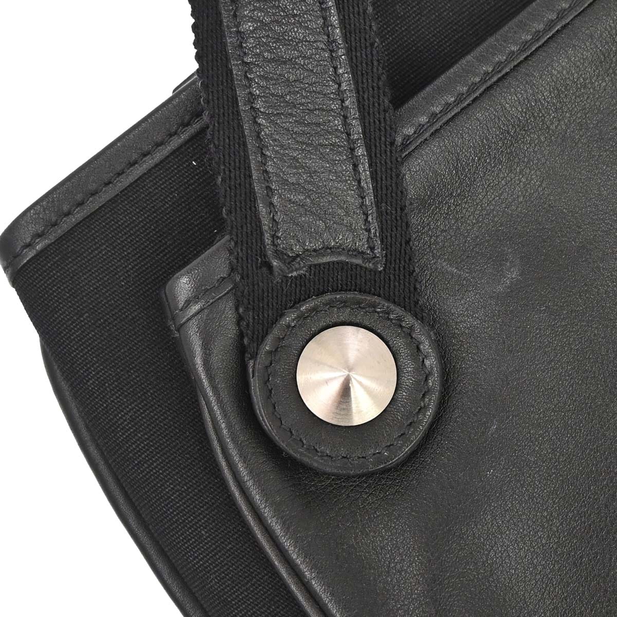 Hermes Black Swift Toile Officier Mrs. Hippie Shoulder Bag
