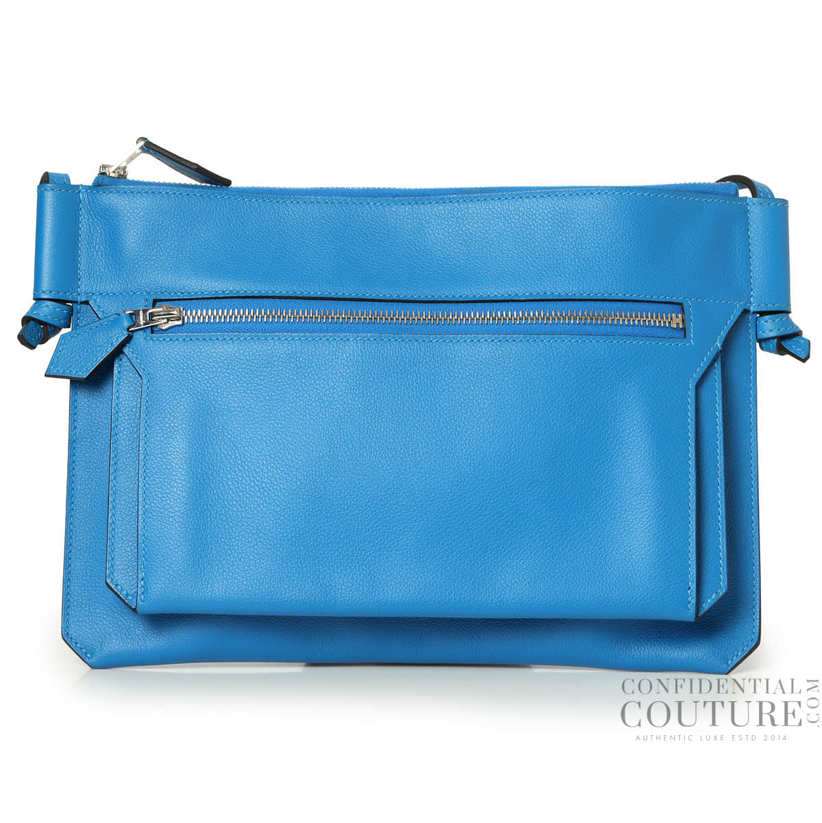 Hermes Ultrapla PM Togo Bag in Blue Hydra Togo Leather