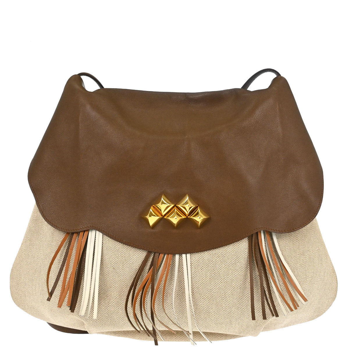 Hermes Gold Brown Toile H Box Calf Barenia Shoulder Bag