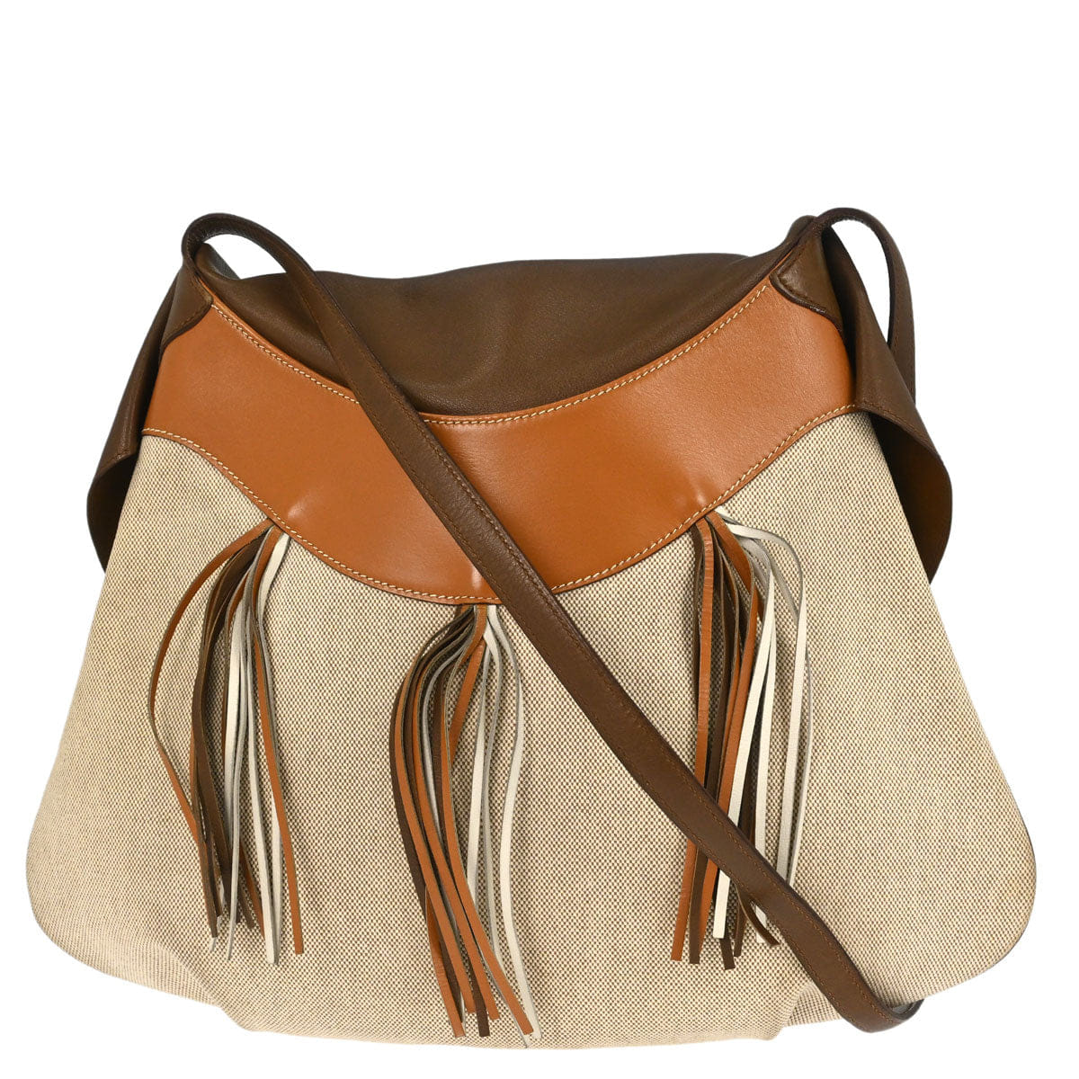 Hermes Gold Brown Toile H Box Calf Barenia Shoulder Bag