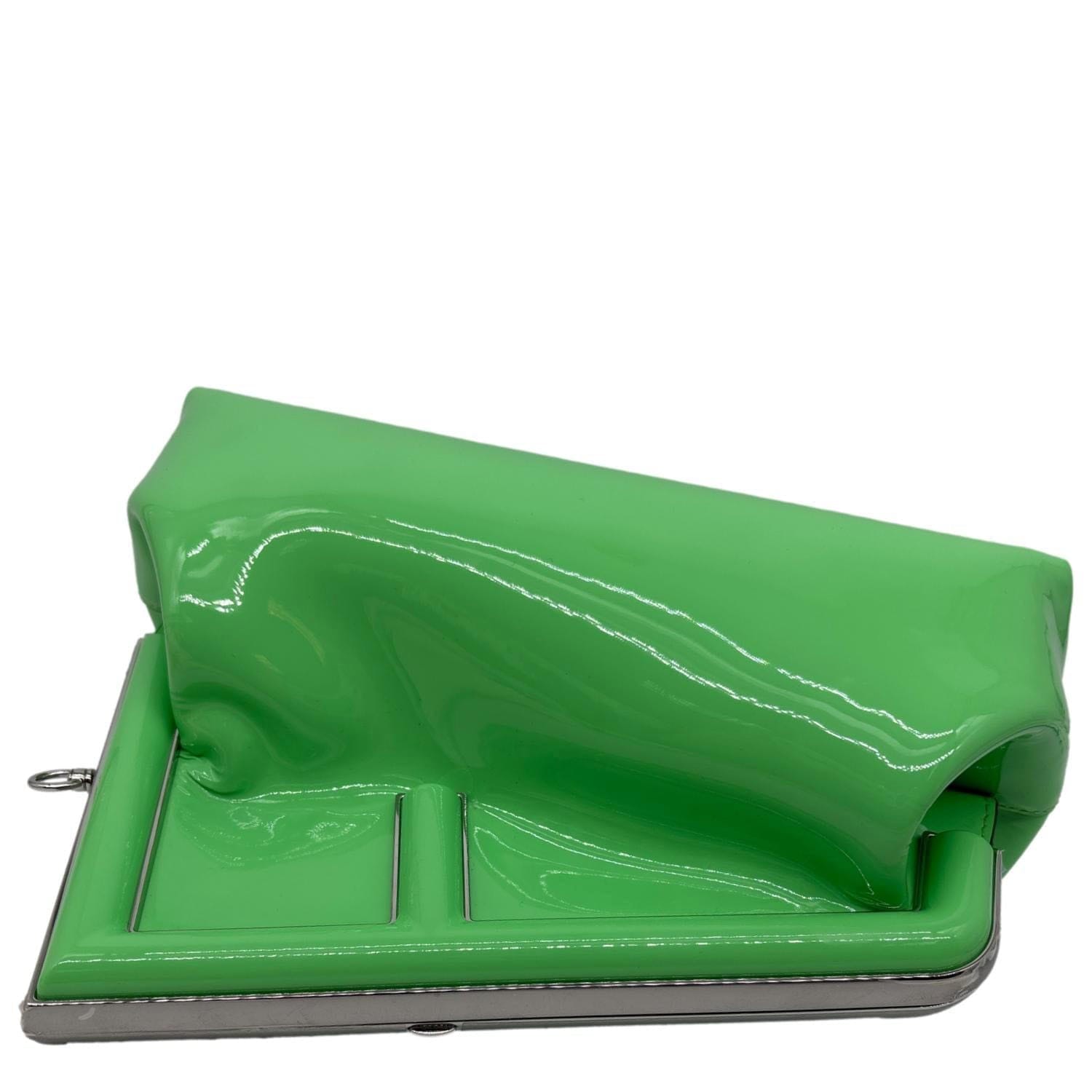 FENDI First Patent Leather Clutch Crossbody Bag Green