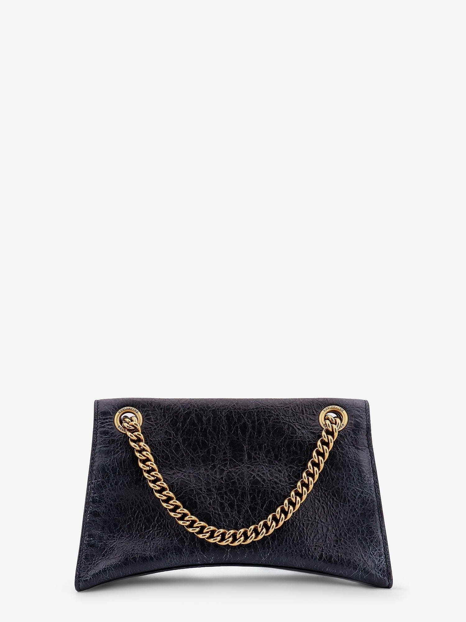 Balenciaga Leather shoulder bag with dirty effect and iconic metal logo