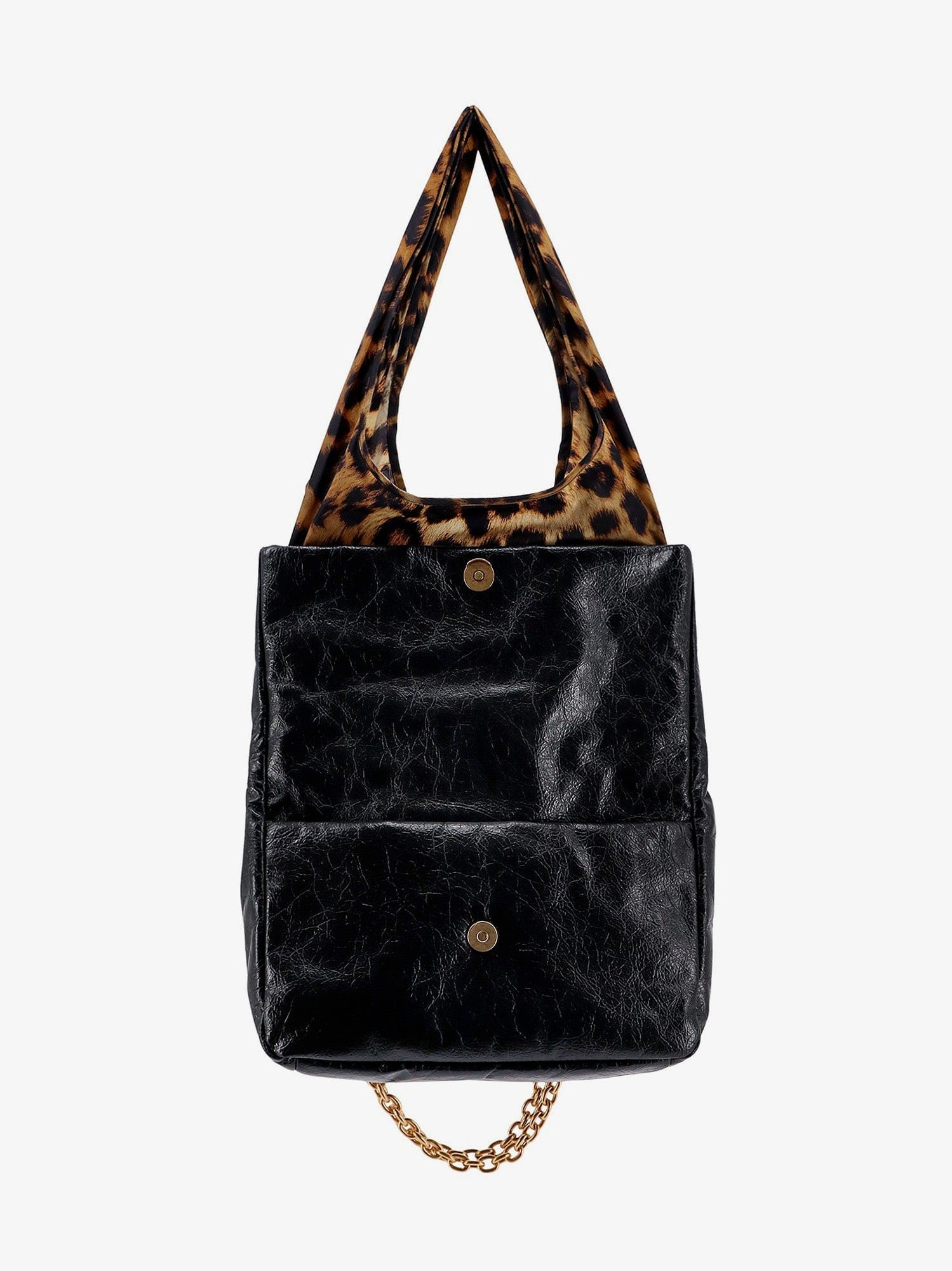 Balenciaga Changeable leather shoulder bag with animalier insert