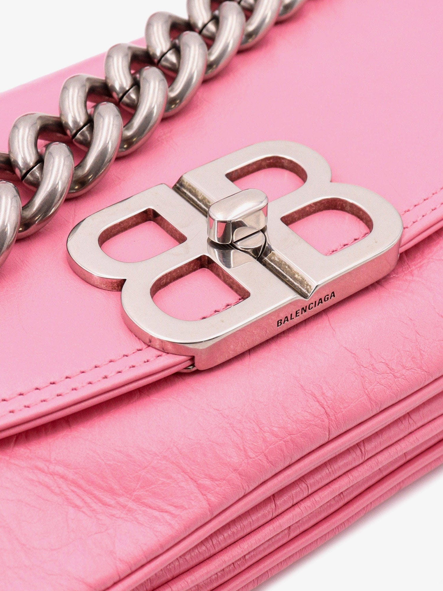 Balenciaga Leather shoulder bag with metal monogram