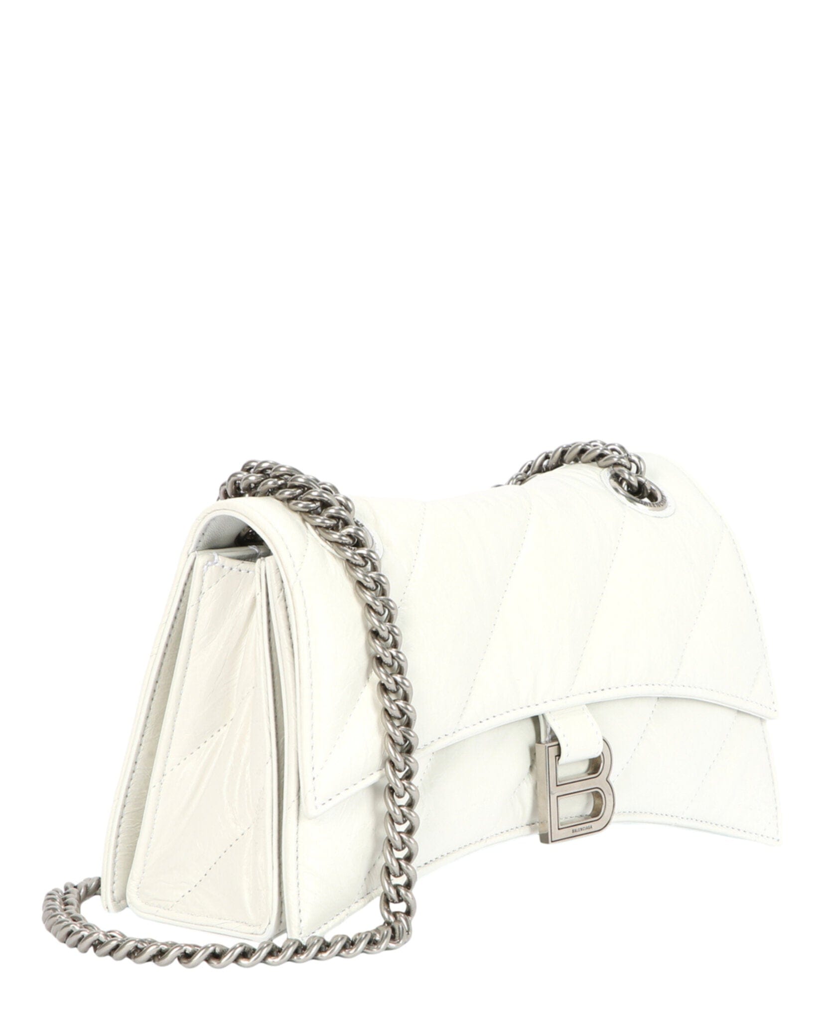 Balenciaga Womens Crush Small Quilted Chain Shoulder Bag