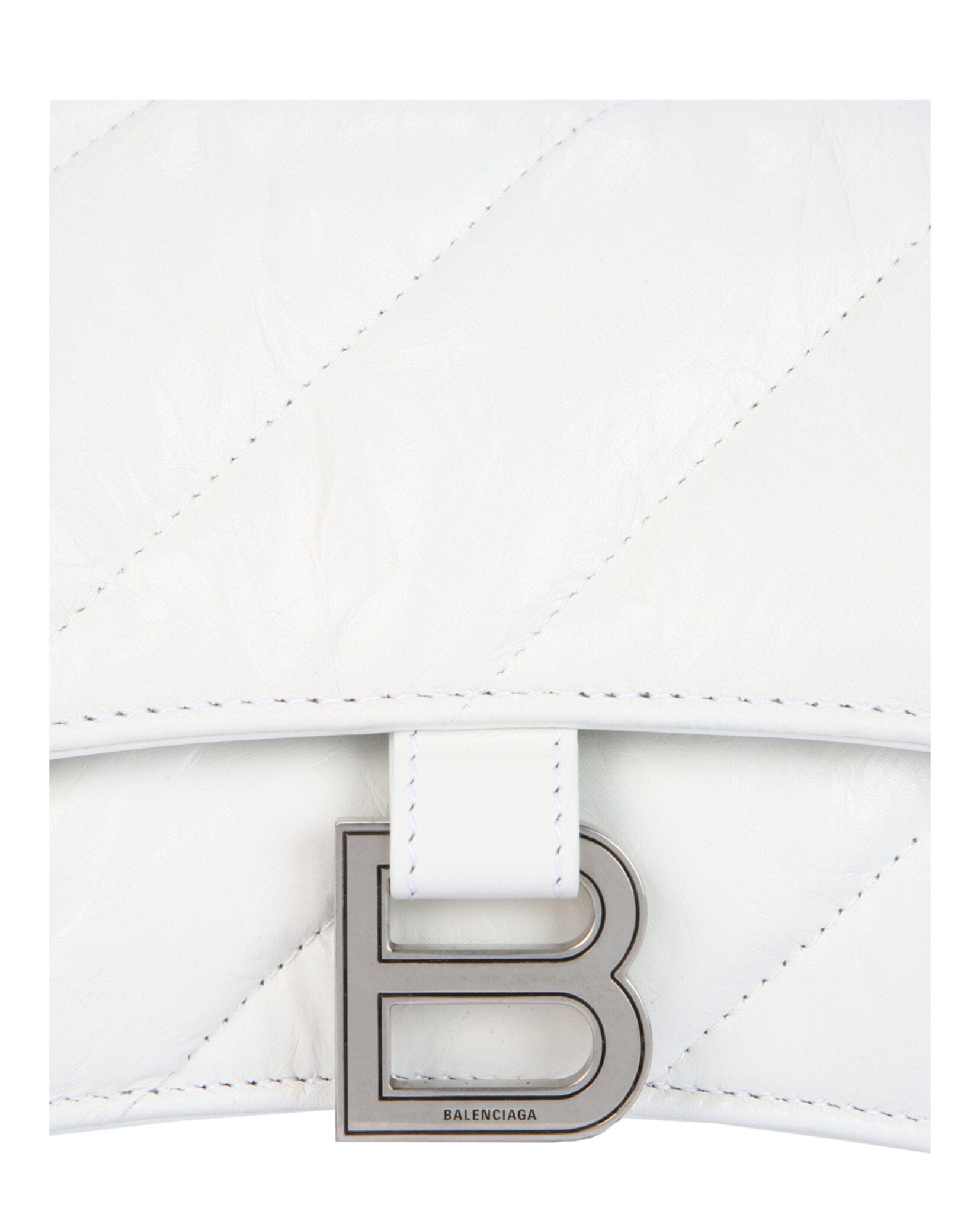 Balenciaga Womens Crush Small Quilted Chain Shoulder Bag