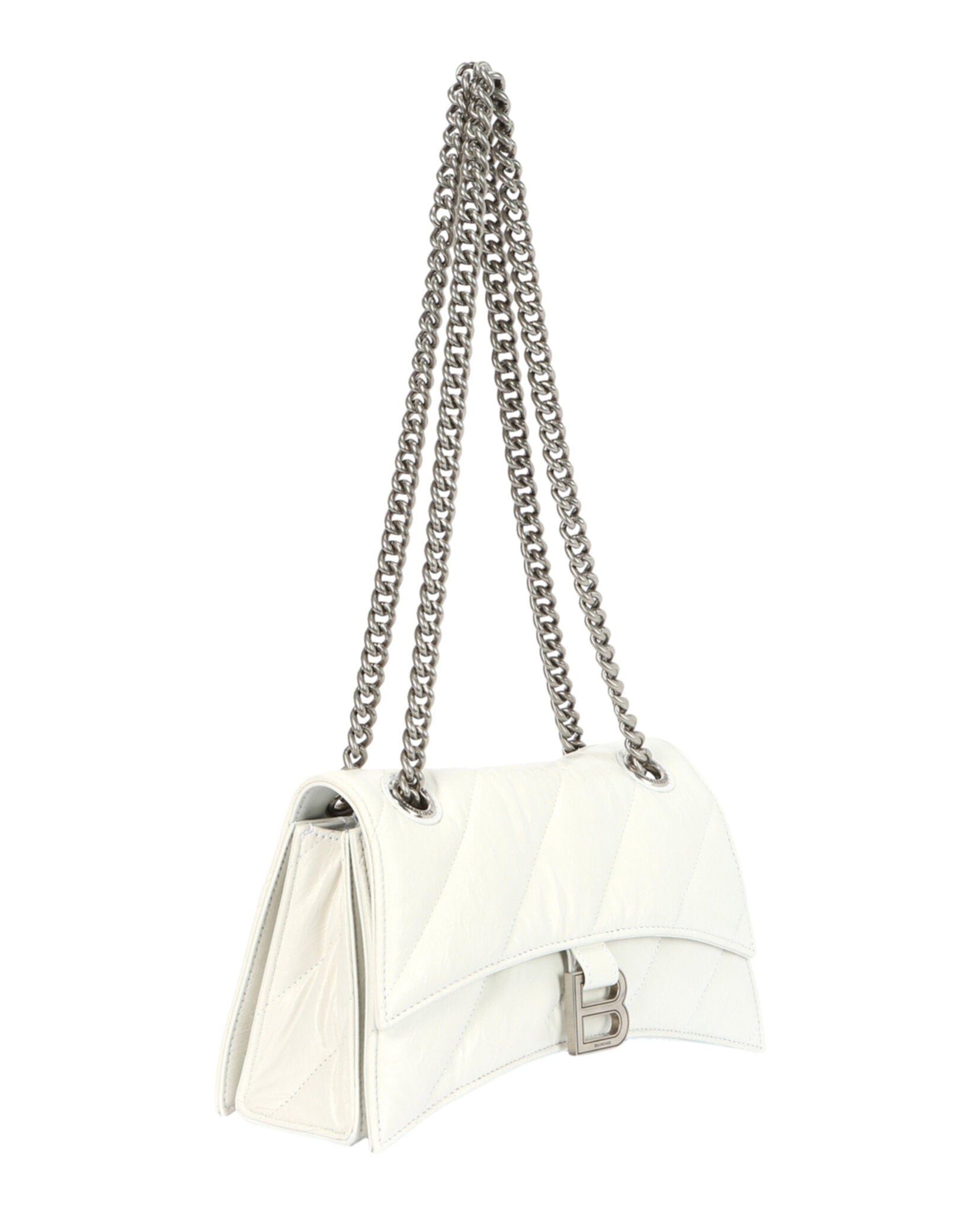 Balenciaga Womens Crush Small Quilted Chain Shoulder Bag