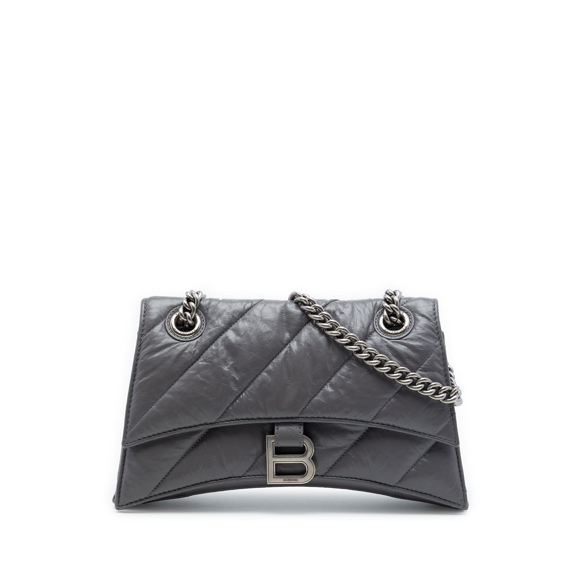 Balenciaga Small Metallic Calfskin Crush Chain Shoulder Bag