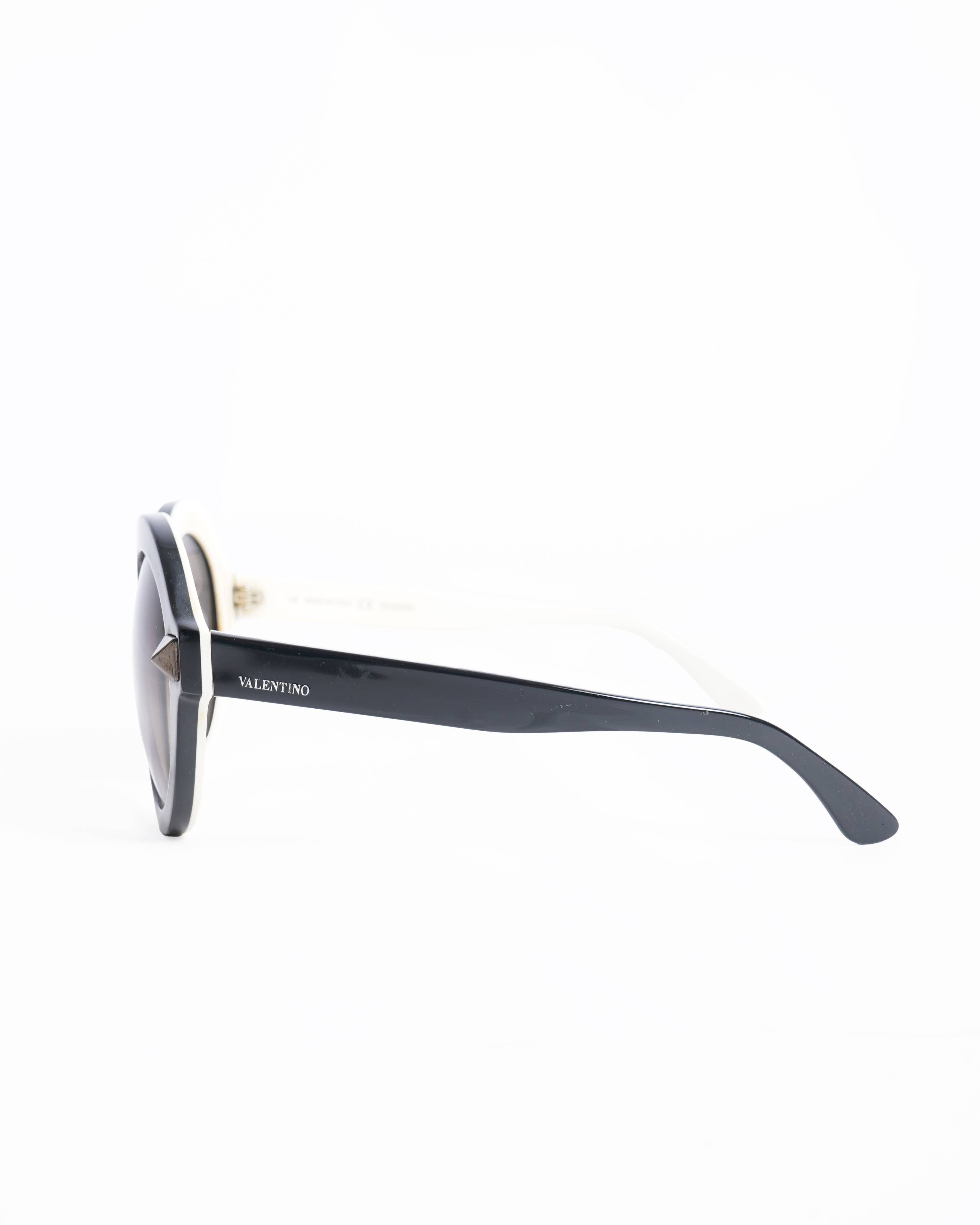 Valentino Women's Black & White Wide Frame Sunglasses