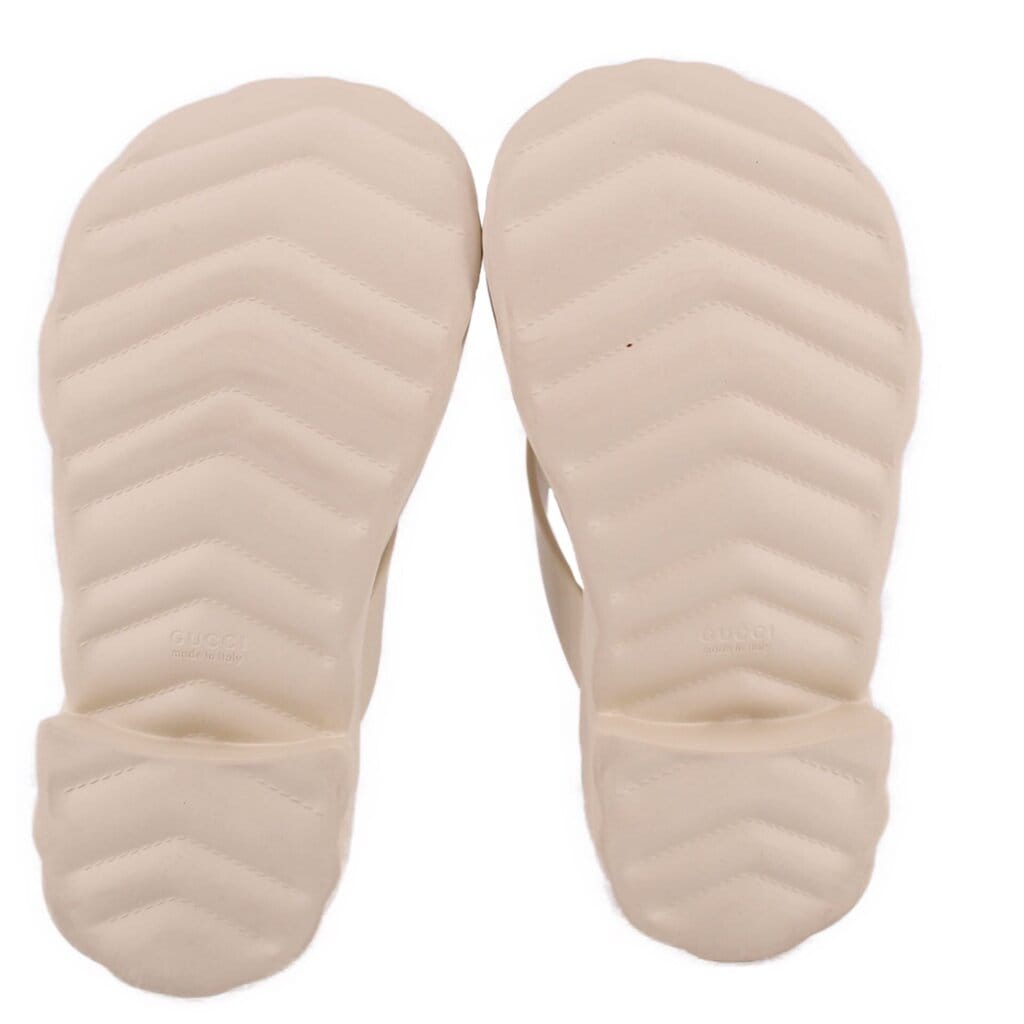 Gucci RUBBER FLIP FLOP SANDALS CREAM 37 EU | 7 US