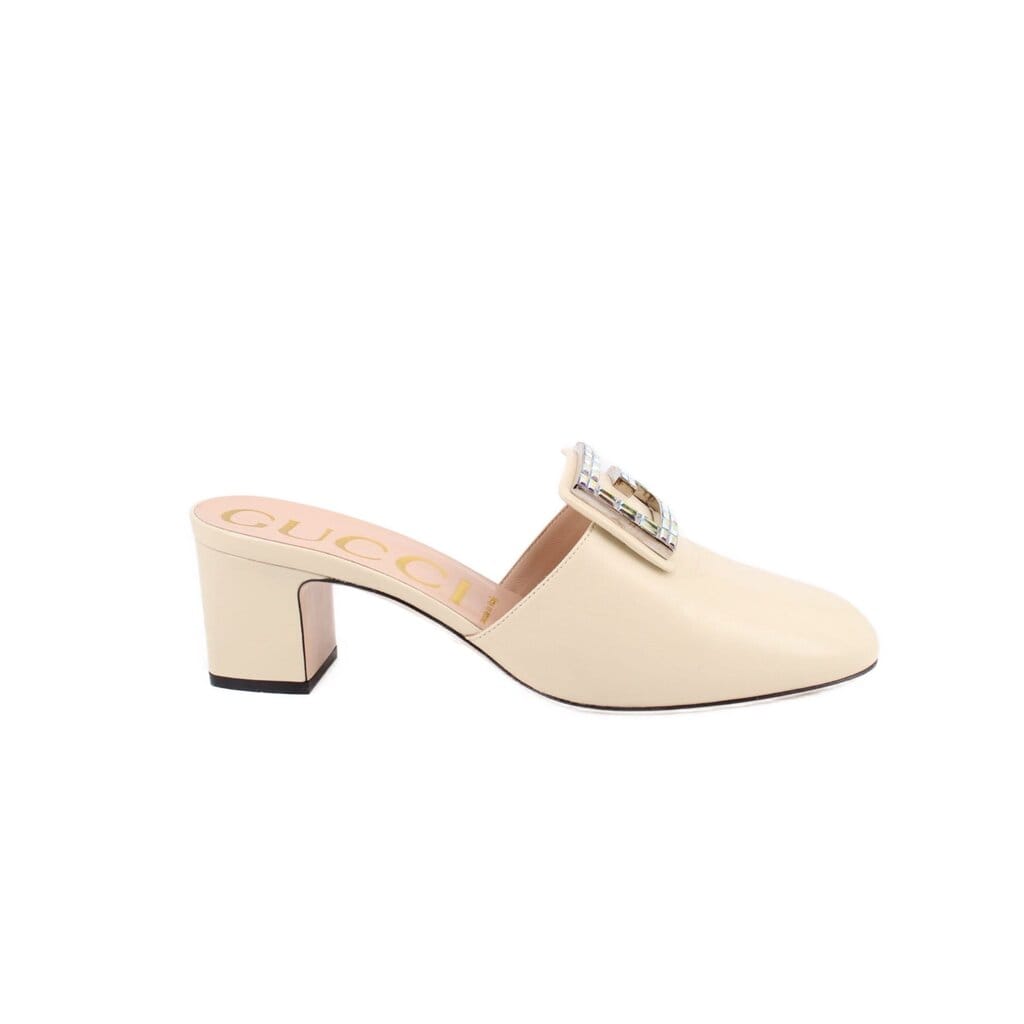 Gucci MULE HEELS WHITE 40.5 EU | 10 EU