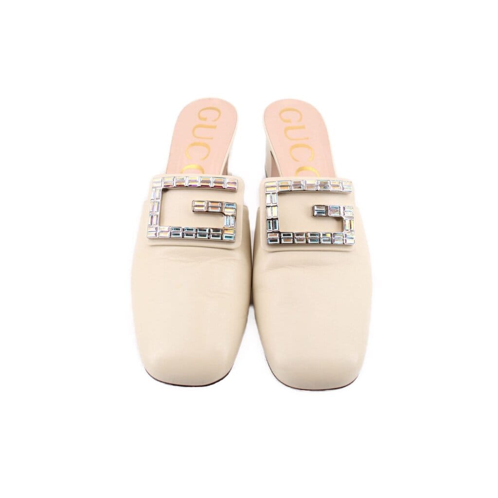 Gucci MULE HEELS WHITE 40.5 EU | 10 EU