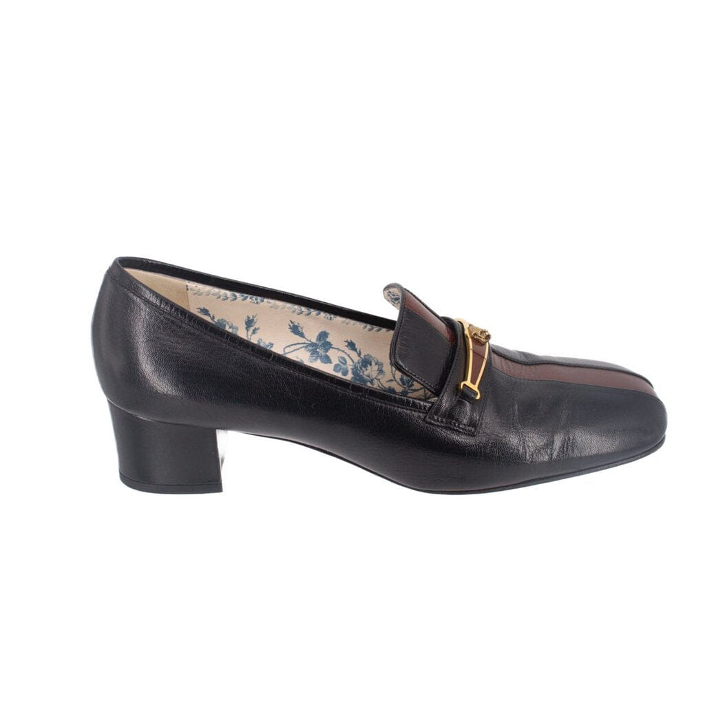 Gucci QUENTIN HEEL LOAFERS BLACK 41 EU | 10 US