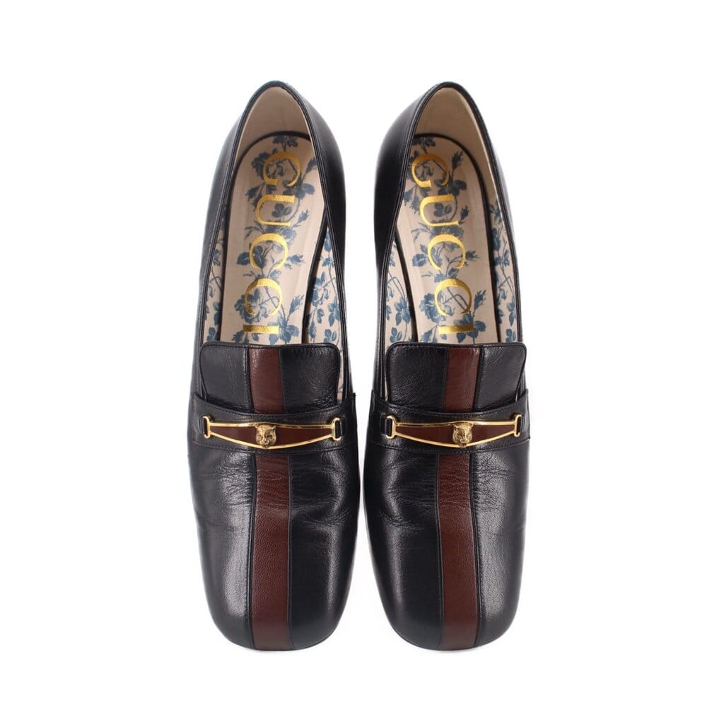 Gucci QUENTIN HEEL LOAFERS BLACK 41 EU | 10 US