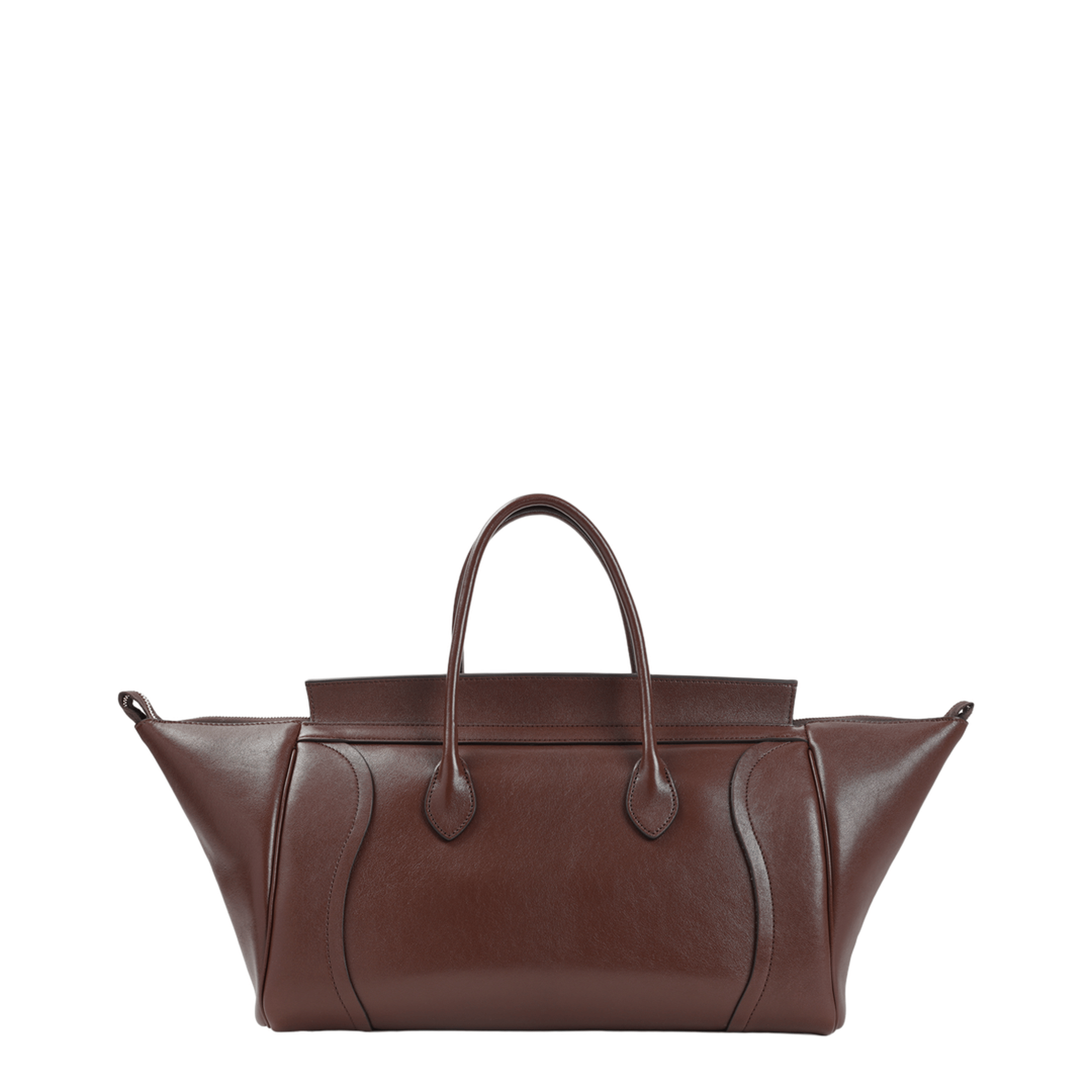 Celine Large Calfskin Handbag - Dark Brown