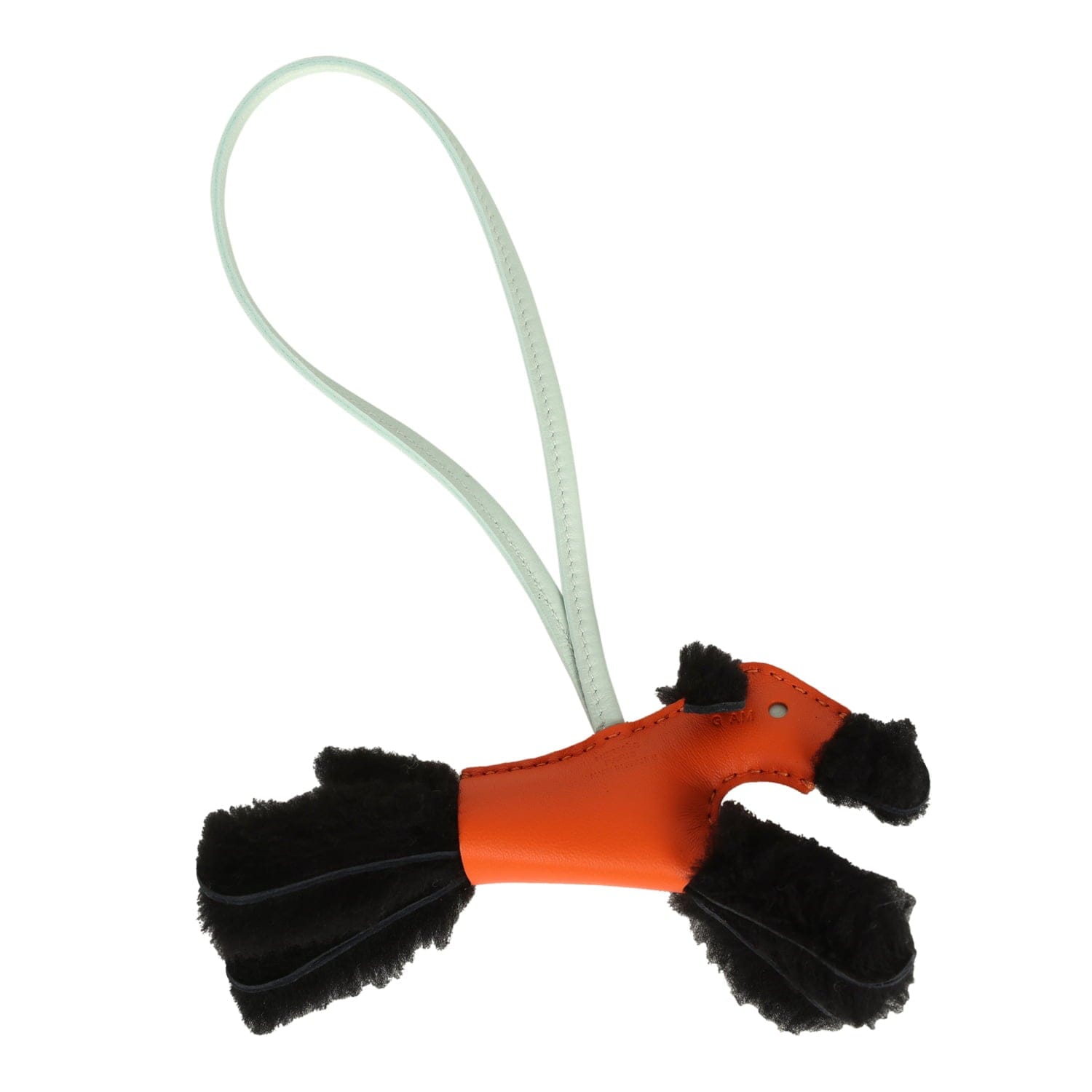 Hermes Budy Bag Charm Black, Feu and Vert Peppermint Milo Lambskin and Merino Wool