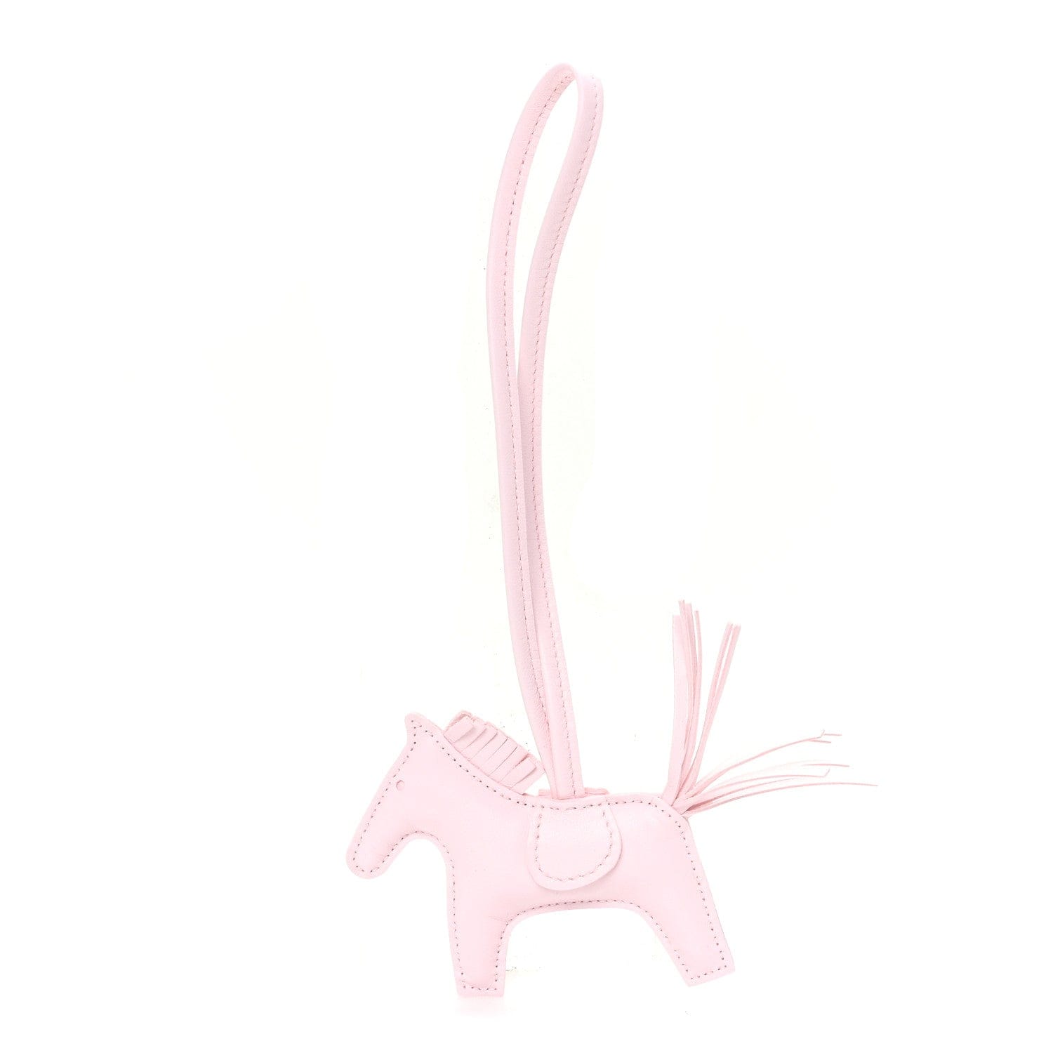 Hermes Milo Lambskin Rodeo Horse Bag Charm PM Rose Darling