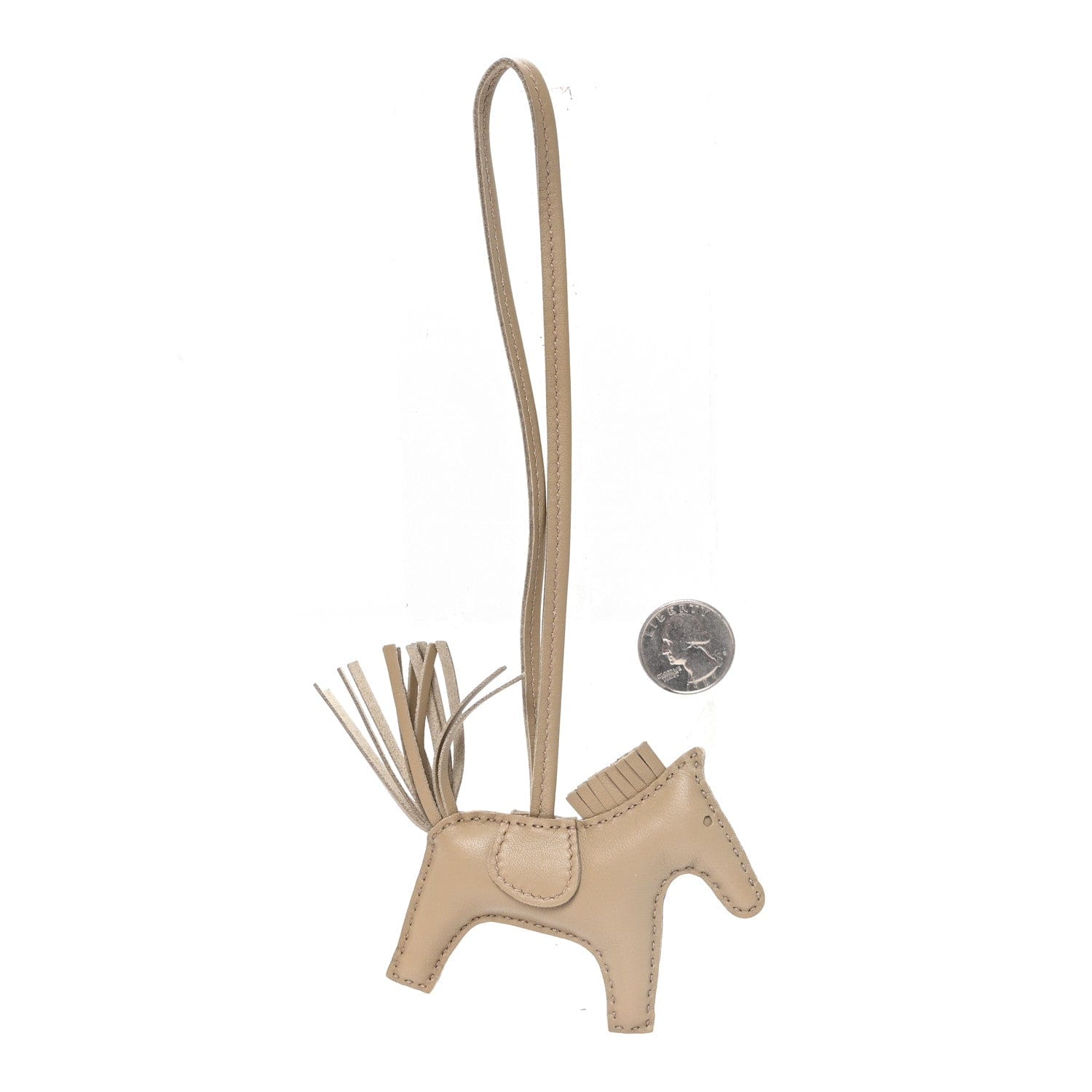 Hermes Milo Lambskin Grigri Rodeo Horse Bag Charm PM Beige Marfa Beige Marfa