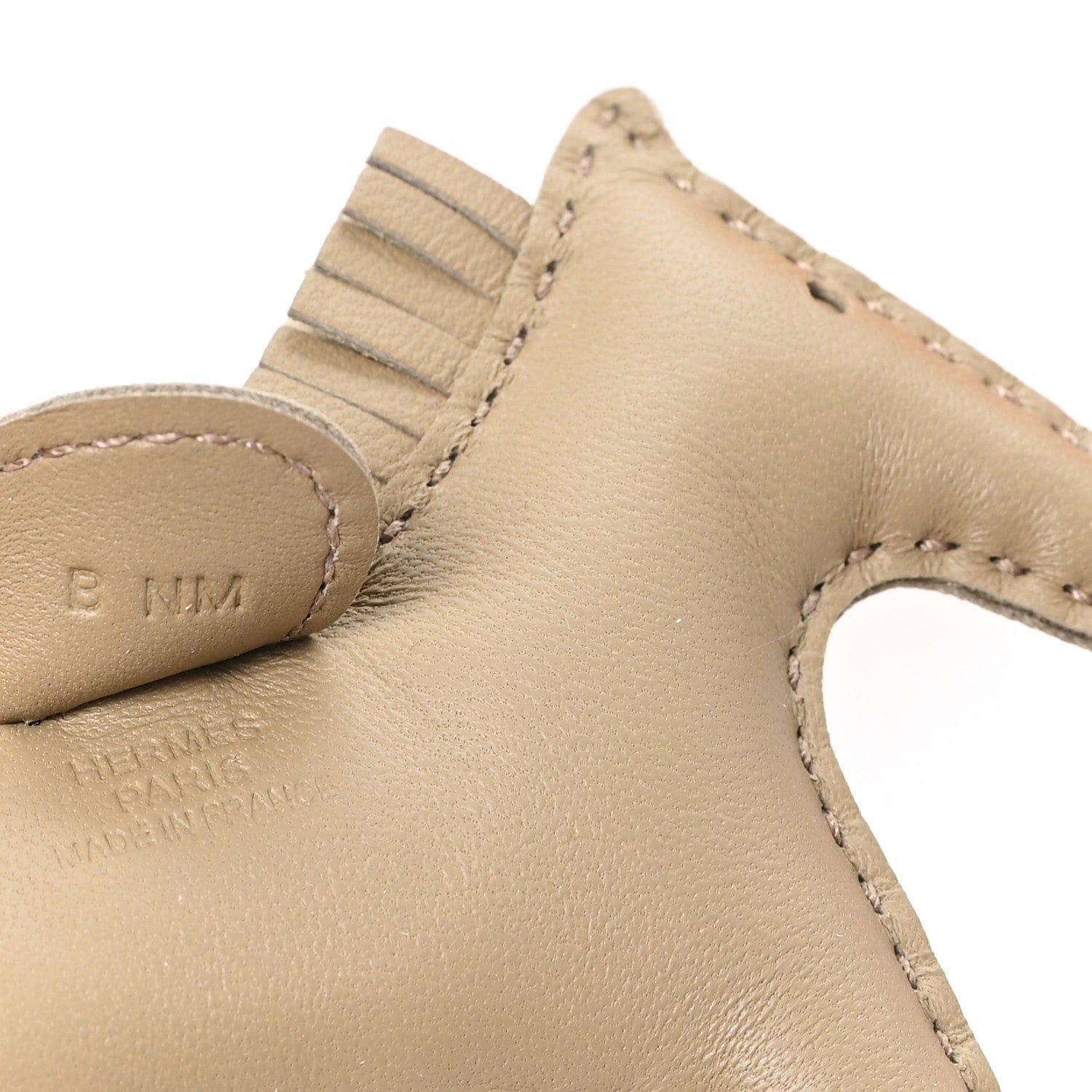Hermes Milo Lambskin Grigri Rodeo Horse Bag Charm PM Beige Marfa Beige Marfa