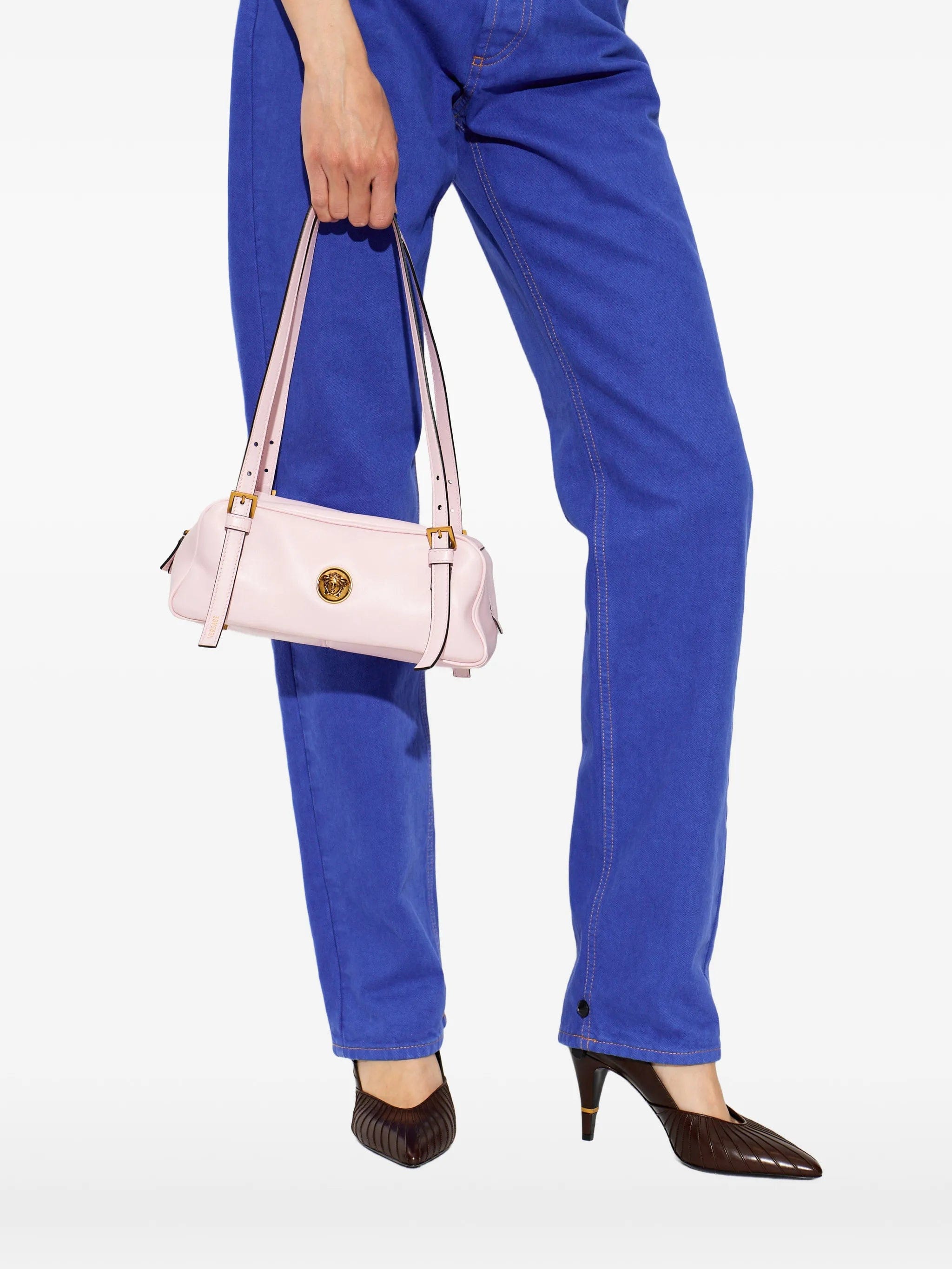 Versace Emblème leather shoulder bag