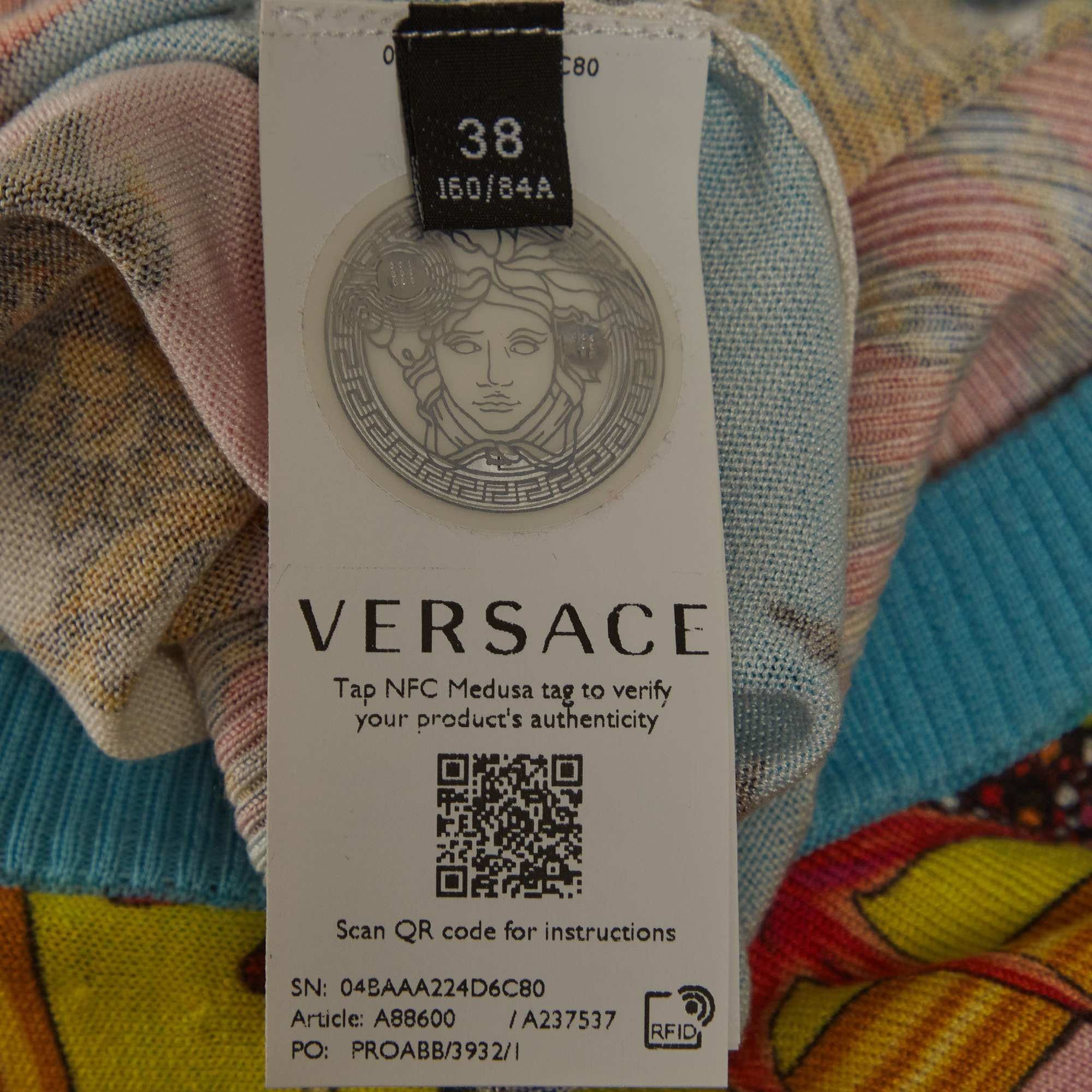 Versace Pink Printed Jersey Sleeveless Tank Top