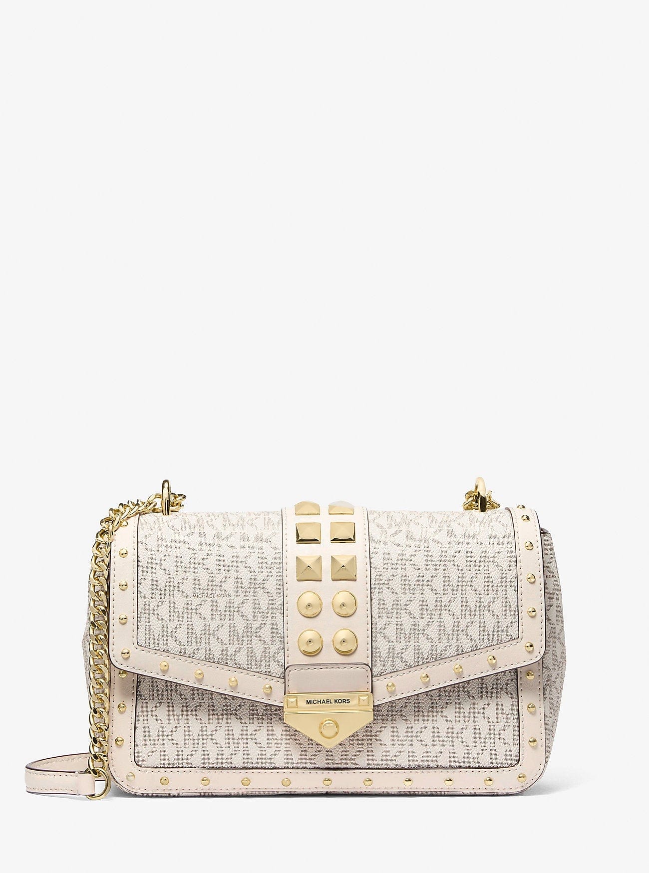 Michael Kors Soho Large Studded Signature Logo Shoulder Bag Lt Crm Multi
