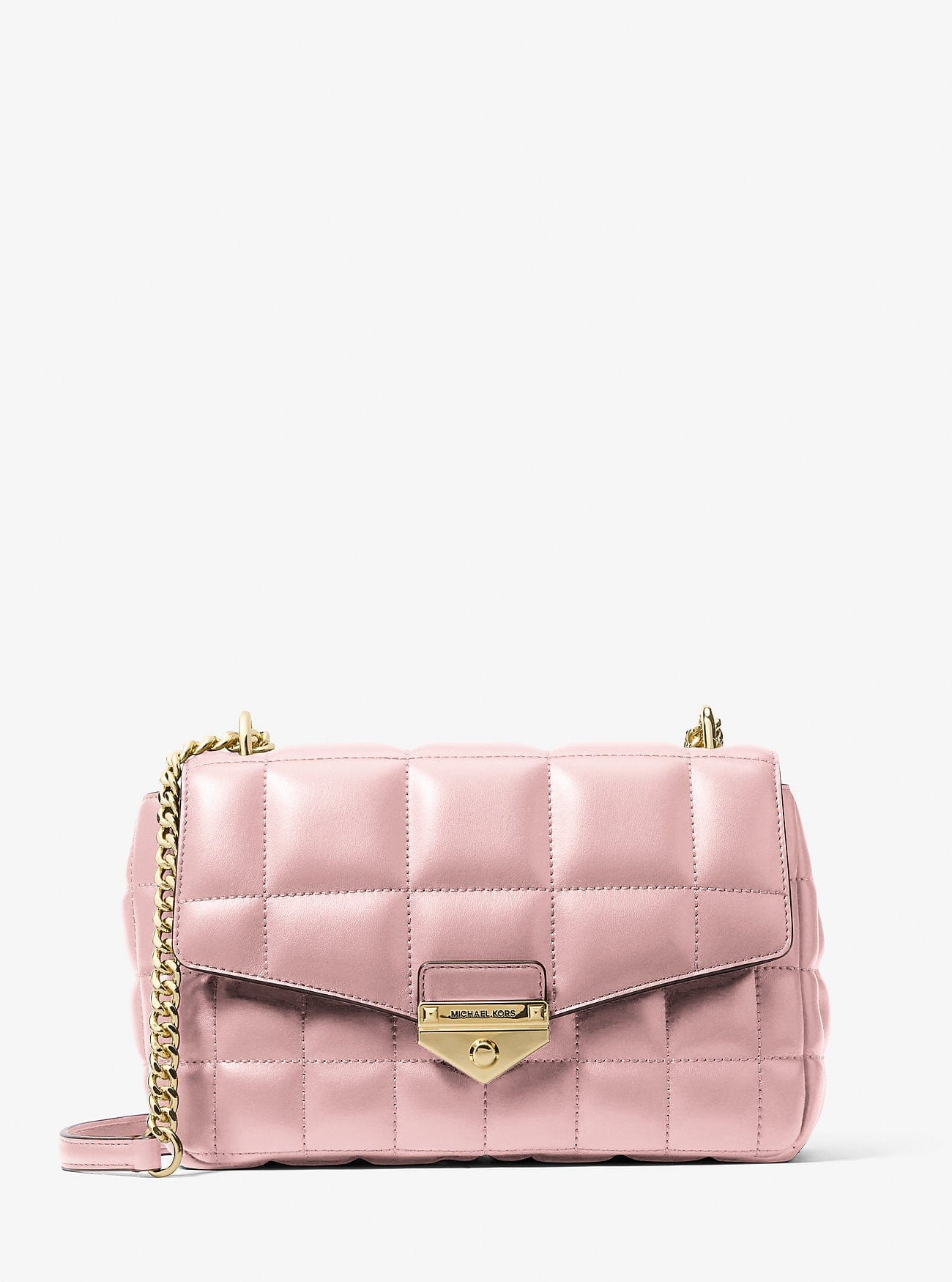 Michael Kors Soho Large Quilted Shoulder Bag Powder Blush