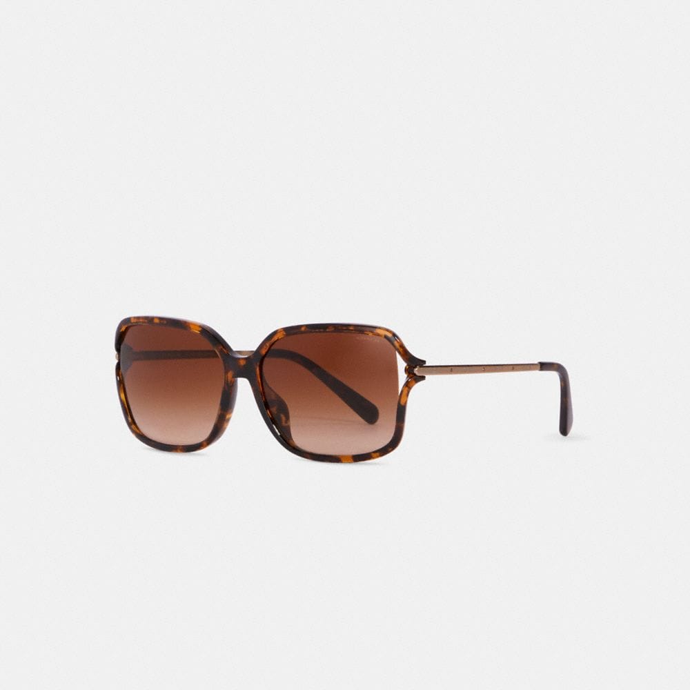 Coach Metal Square Sunglasses DARK TORTOISE