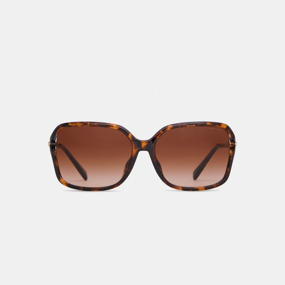 Coach Metal Square Sunglasses DARK TORTOISE